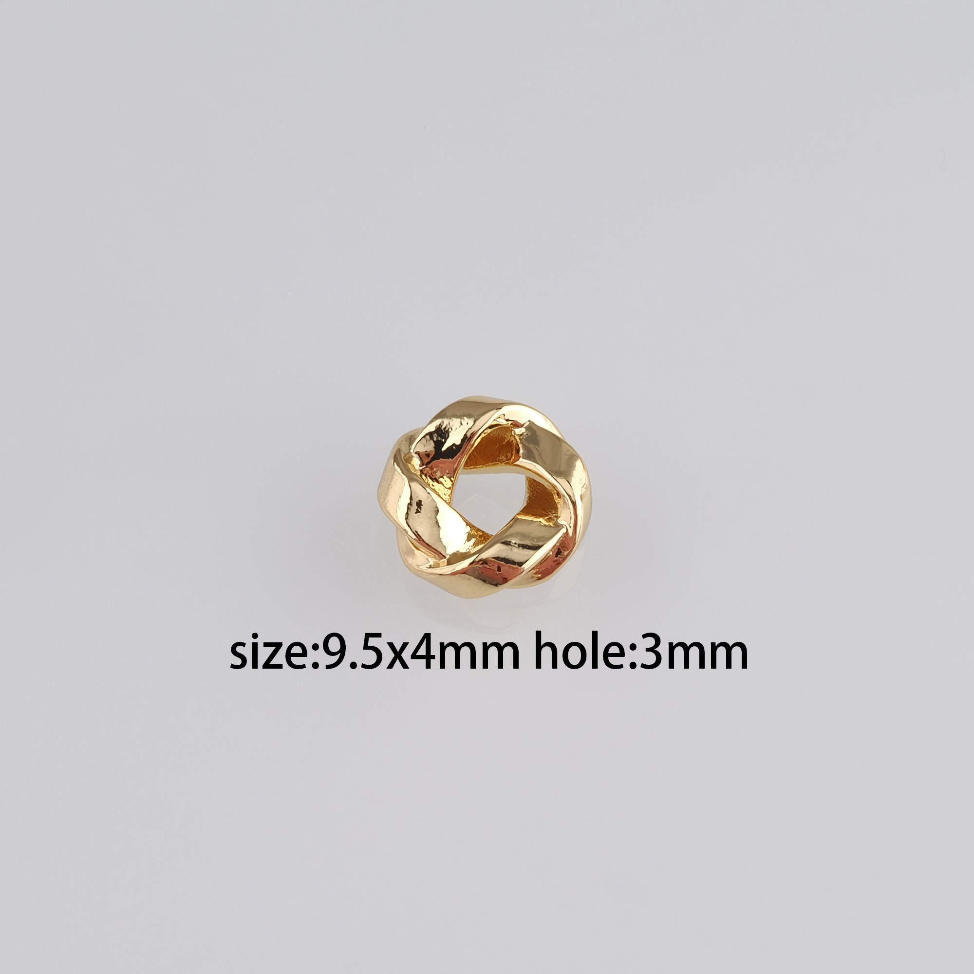 18K Gold Filled Spiral Beads,Twist Bead,Gold Knot Spacer Beads,DIY Jewelry Making Supply