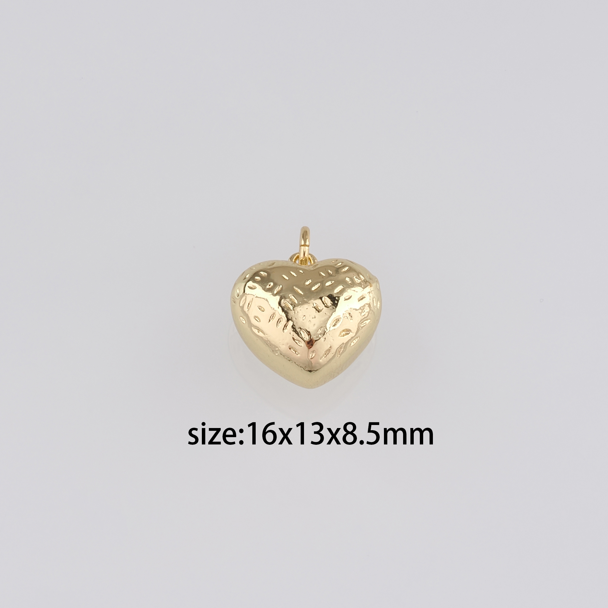 18K Gold Filled Heart Pendant,Dainty Heart Charm Earrings Necklace for DIY Jewelry Making Supply