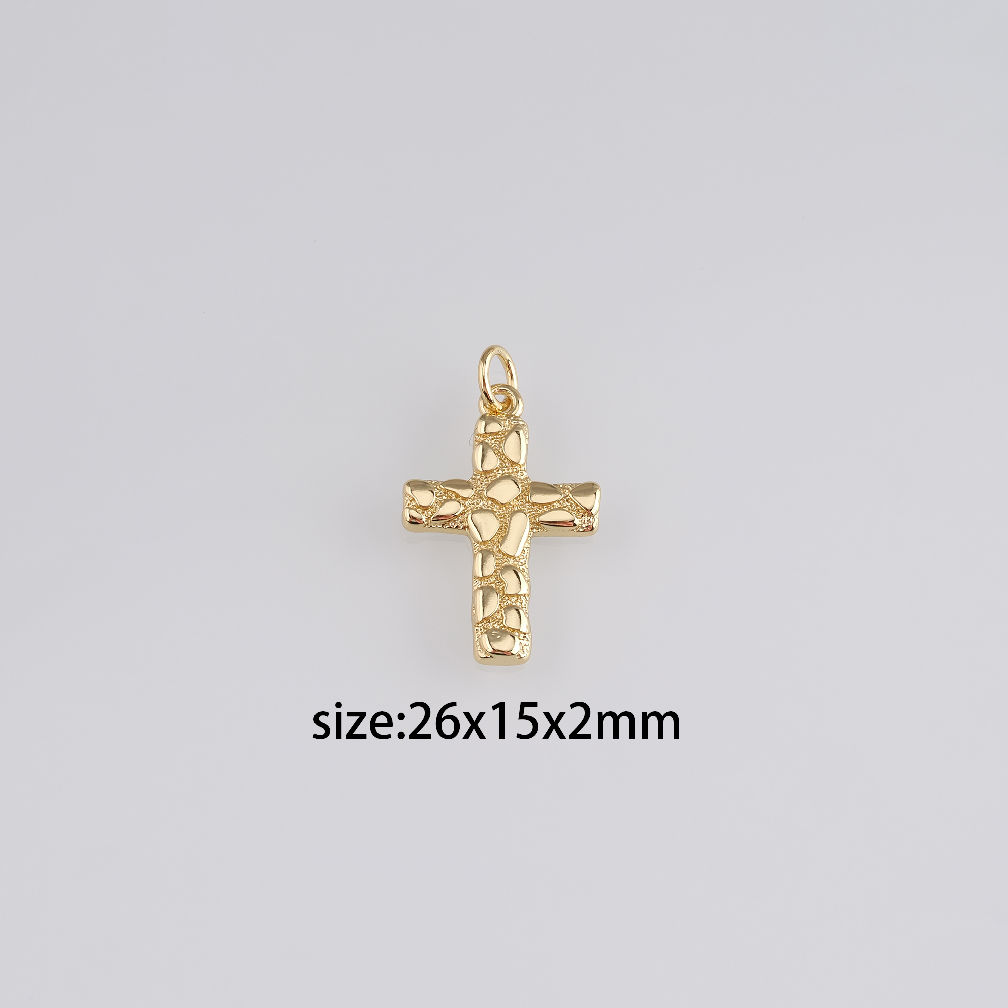 18K Gold Filled Cross Pendant,Cross Charm Earrings Necklace for DIY Jewelry Making Supply