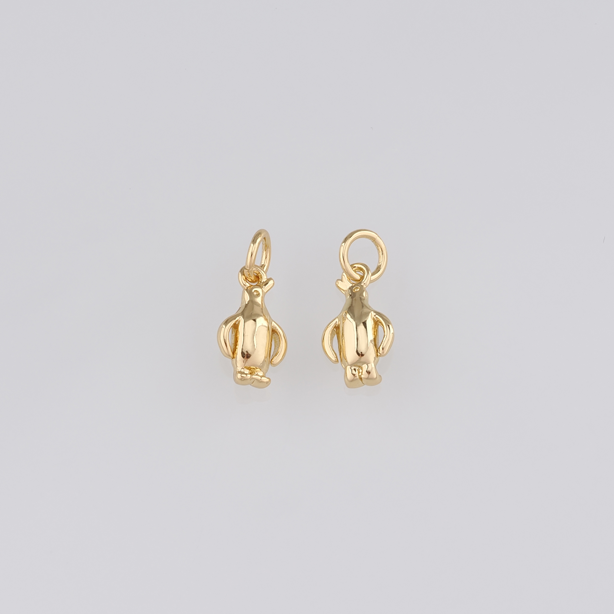 18K Gold Filled Penguin Pendant,Animal Charm Earrings Necklace for DIY Jewelry Making Supply