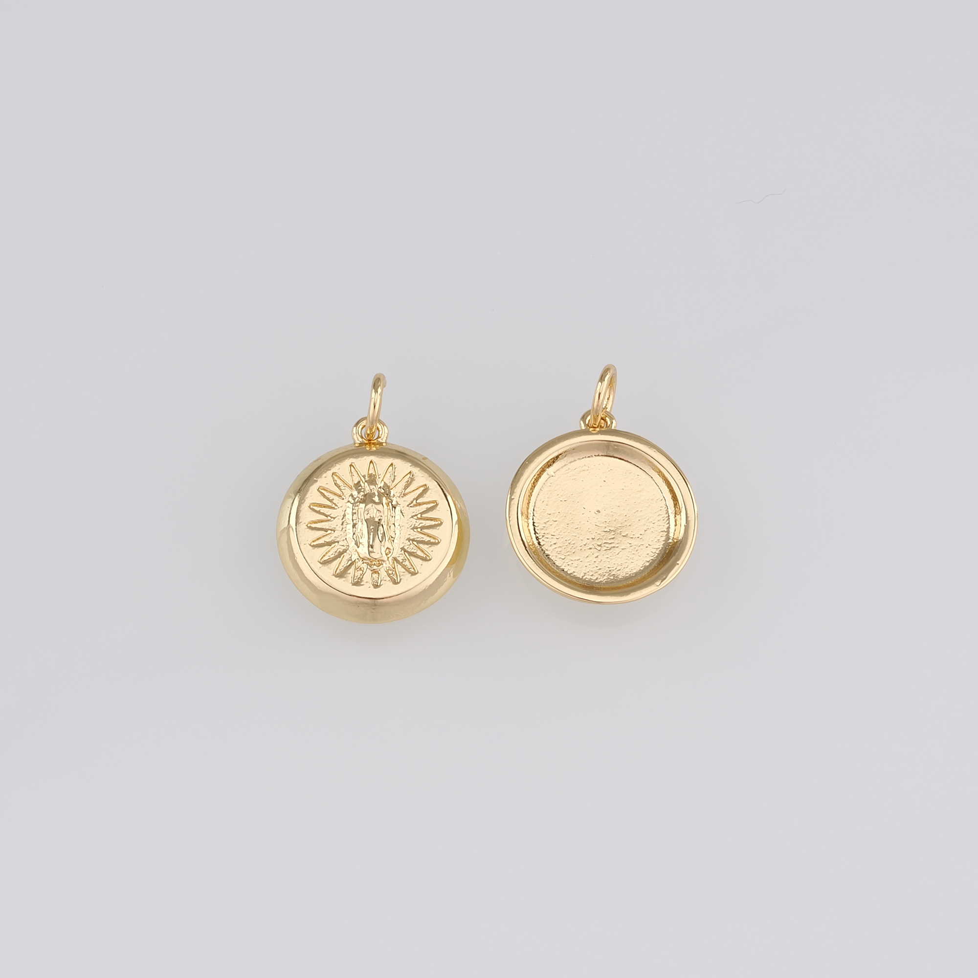 18K Gold Filled Virgin Mary Pendant,Dainty Virgin Mary Charm Earrings Necklace for DIY Jewelry Making Supply