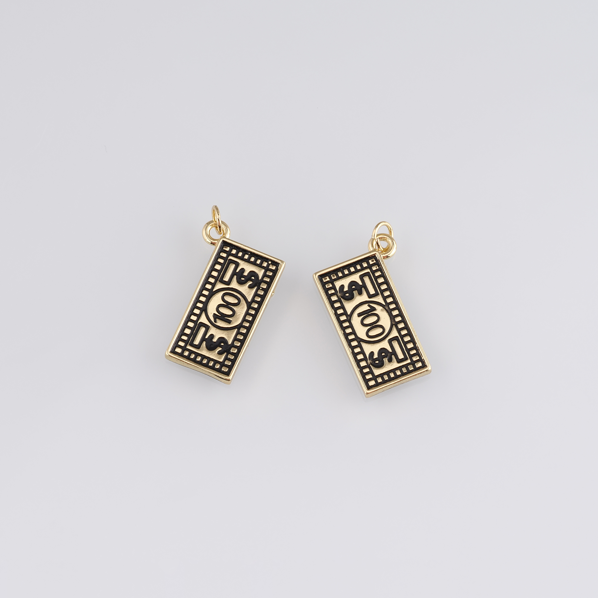 18K Gold Filled Dollar Pendant,Dainty Money Charm Earrings Necklace for DIY Jewelry Making Supply