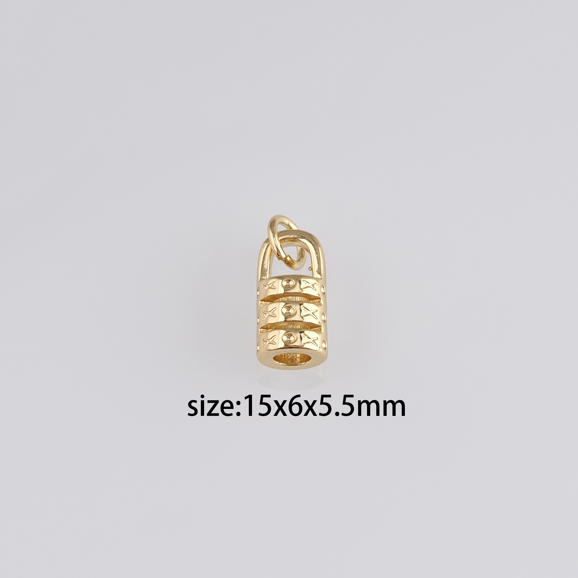 18K Gold Filled Lock Pendant,Dainty Lock Charm Earrings Necklace for DIY Jewelry Making Supply