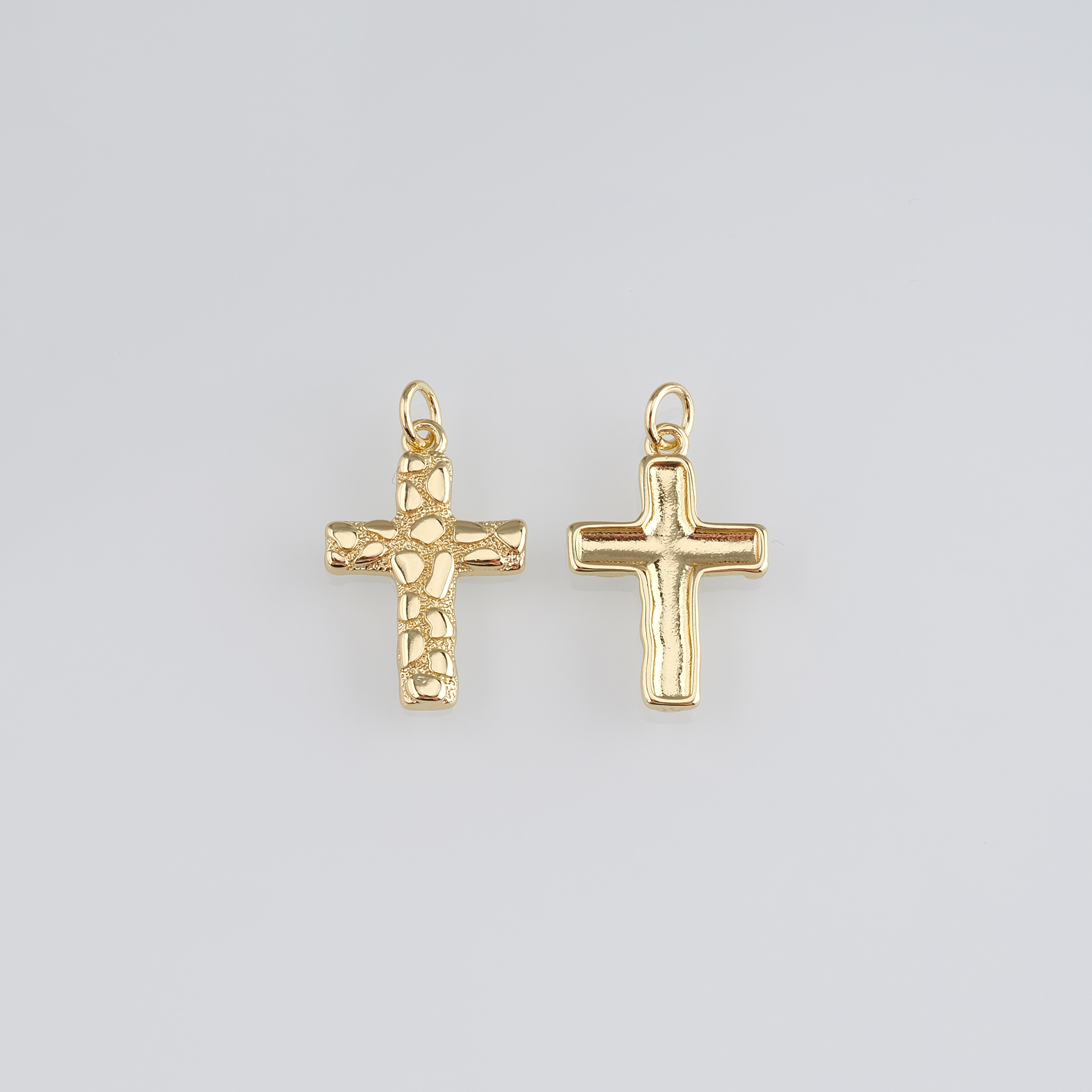 18K Gold Filled Cross Pendant,Cross Charm Earrings Necklace for DIY Jewelry Making Supply