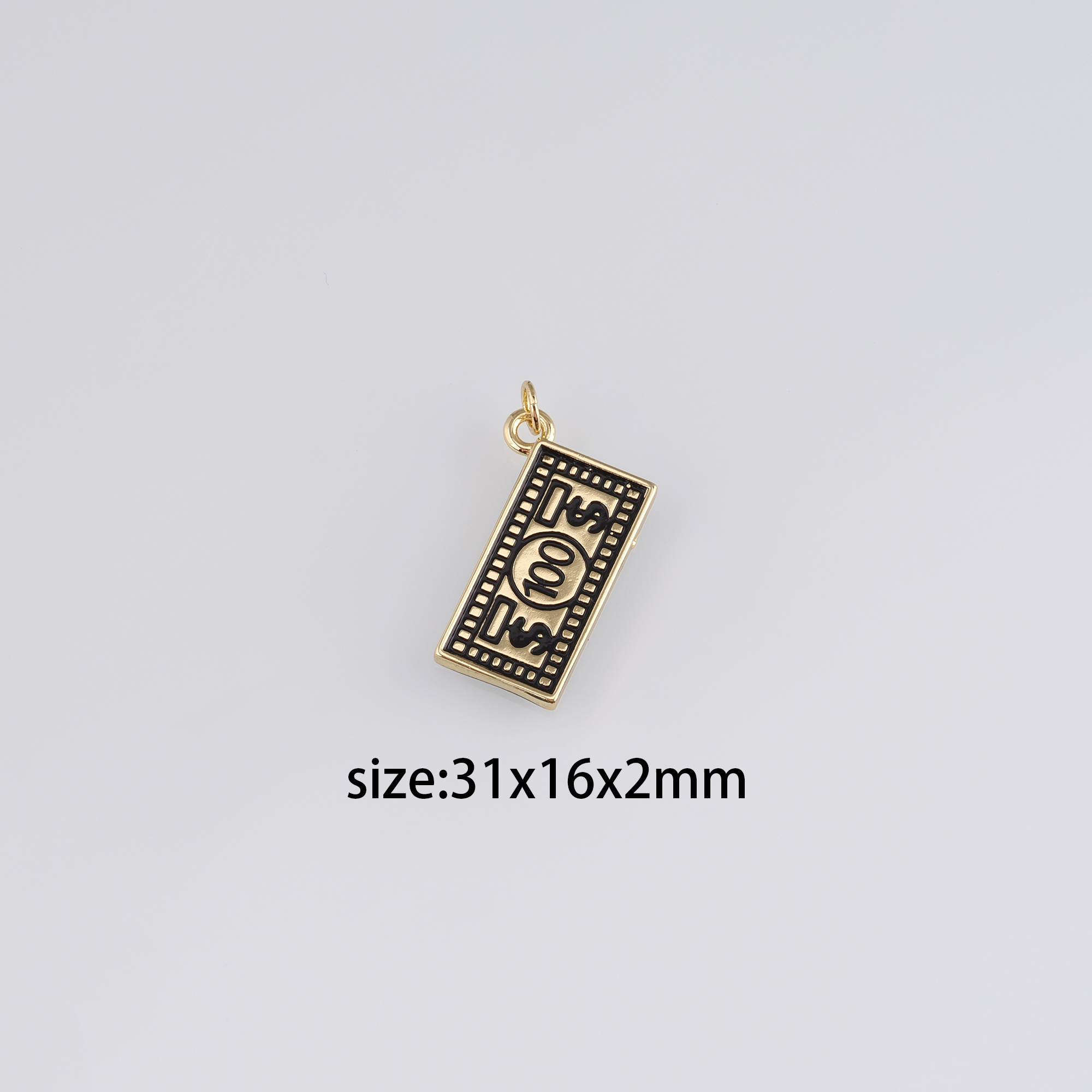 18K Gold Filled Dollar Pendant,Dainty Money Charm Earrings Necklace for DIY Jewelry Making Supply