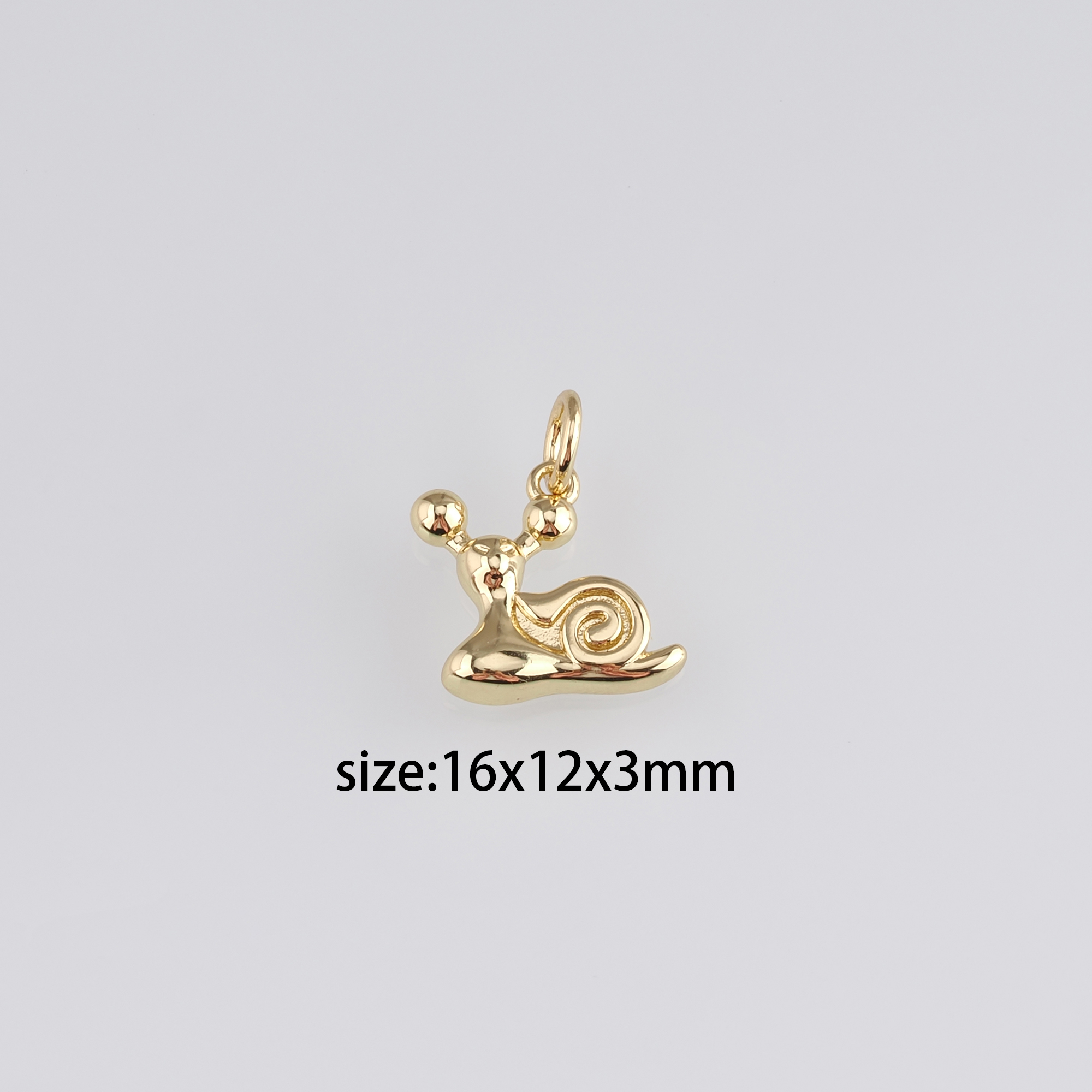 18K Gold Filled Snails Pendant,Dainty Snails Charm Earrings Necklace for DIY Jewelry Making Supply