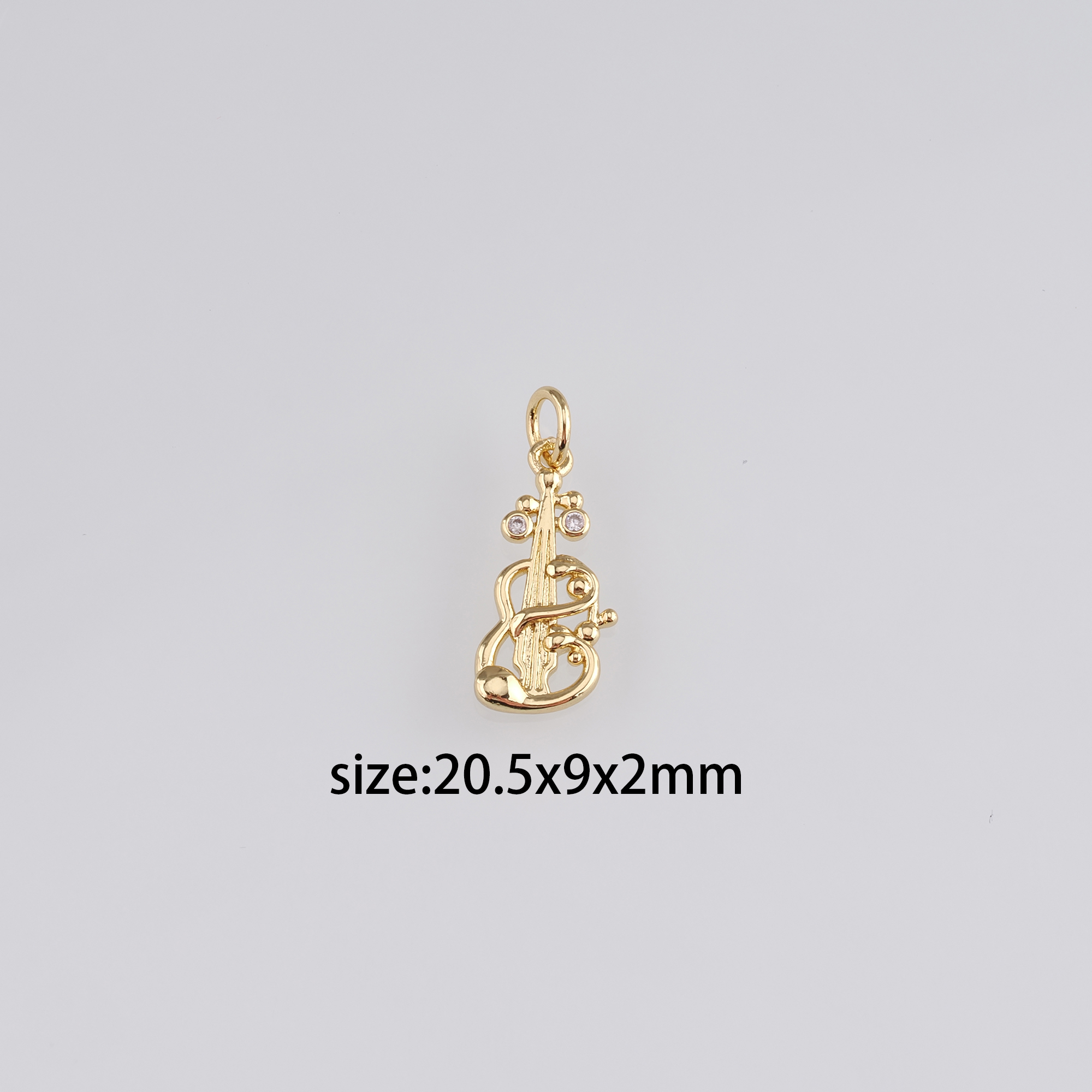 18K Gold Filled Violin Pendant,Dainty Musical Instrument Charm Earrings Necklace for DIY Jewelry Making Supply
