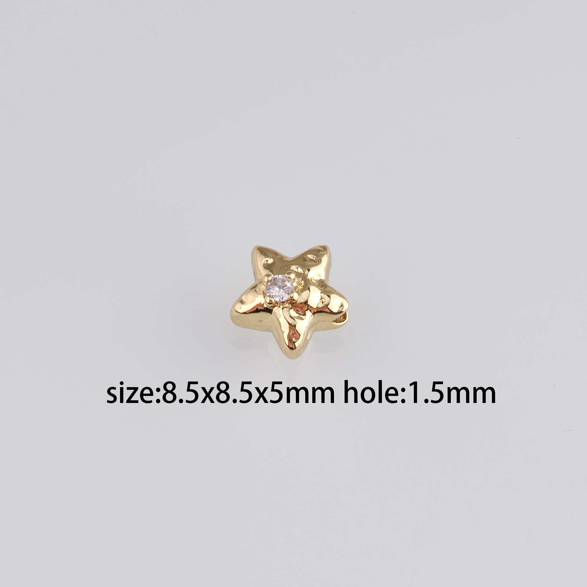 18K Gold Filled Star Spacer Beads,Dainty Star Beads for Bracelet Jewelry Necklace Making Supply