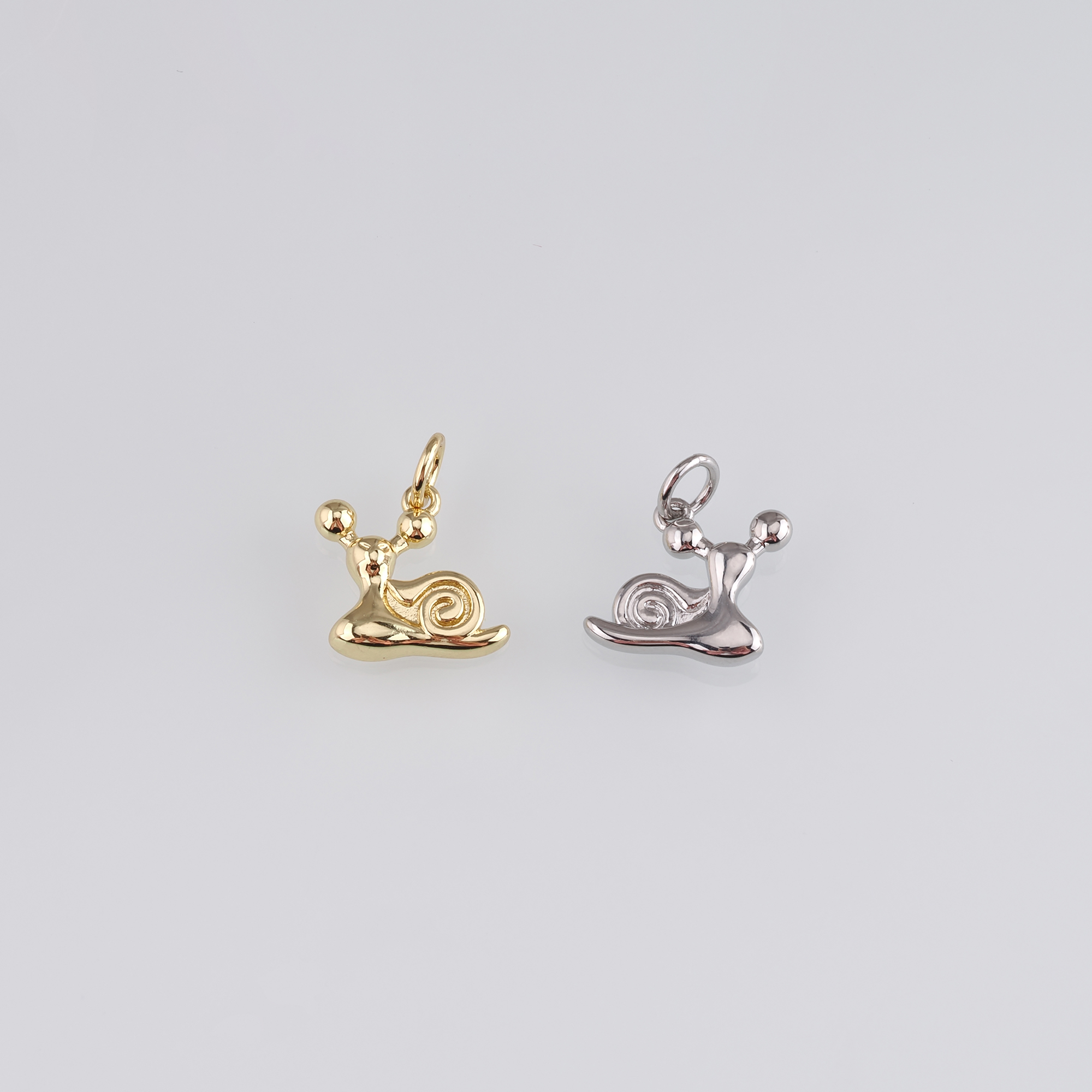 18K Gold Filled Snails Pendant,Dainty Snails Charm Earrings Necklace for DIY Jewelry Making Supply