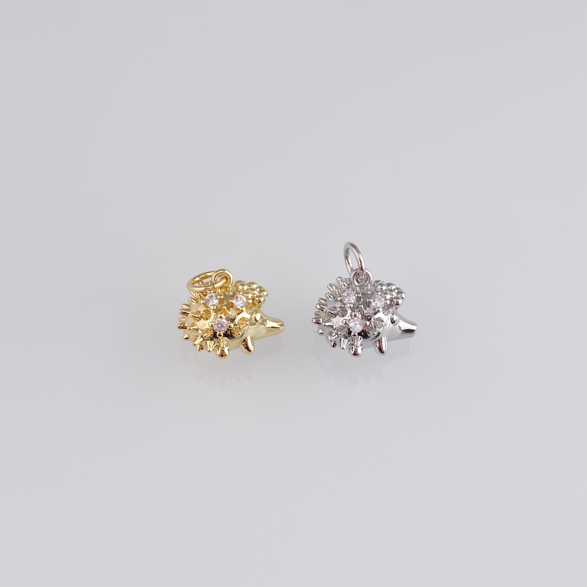 18K Gold Filled Hedgehog Pendant,Animal Charm Hedgehog Earrings Necklace for DIY Jewelry Making Supply