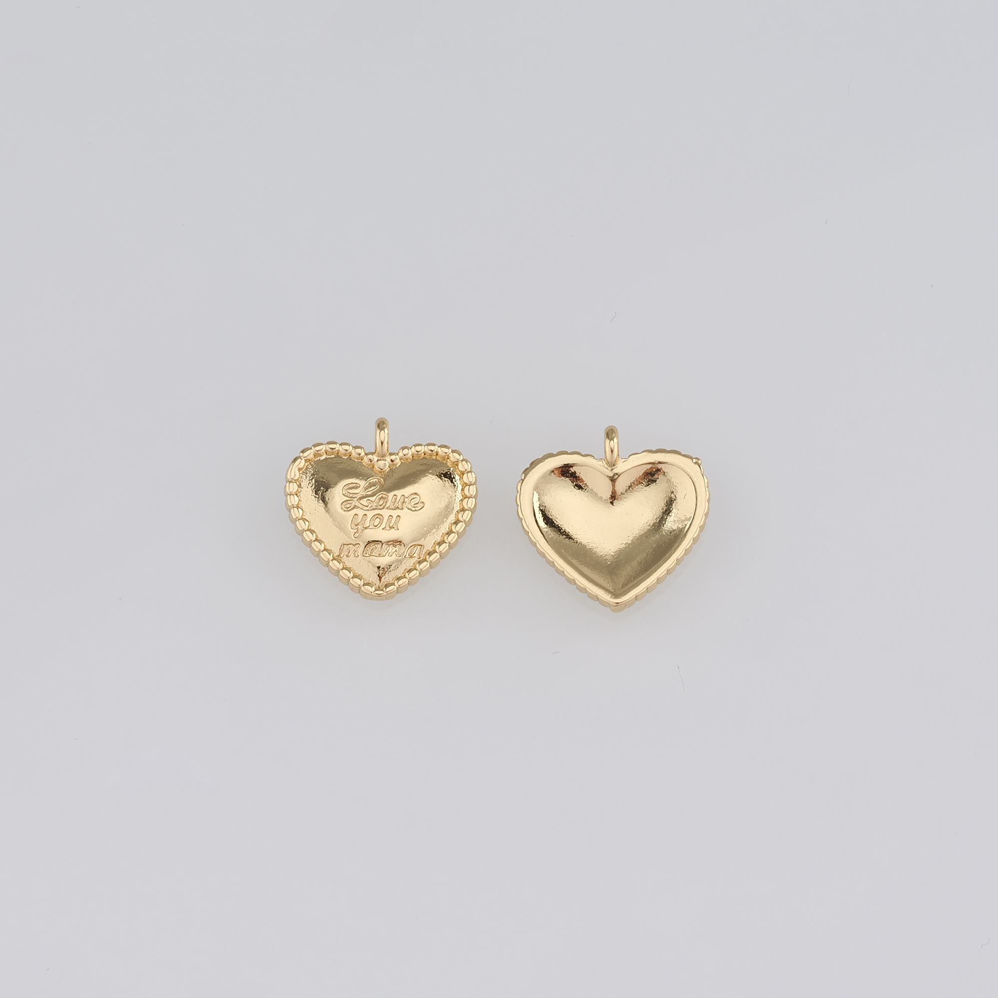18K Gold Filled Heart Mama Pendant,Dainty Mama Charm Earrings Necklace for DIY Jewelry Making Supply