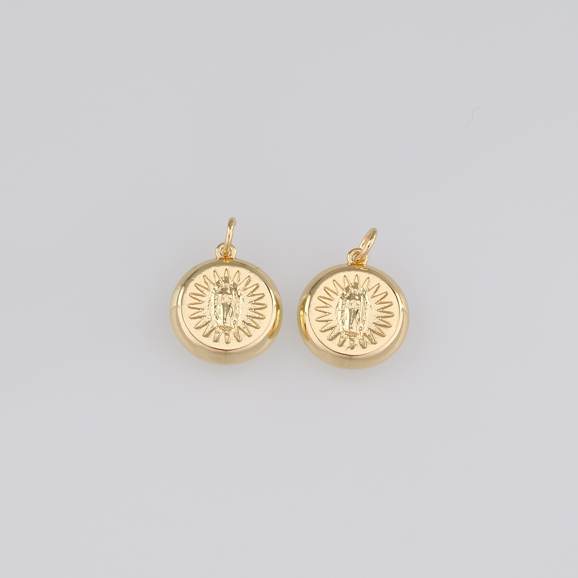 18K Gold Filled Virgin Mary Pendant,Dainty Virgin Mary Charm Earrings Necklace for DIY Jewelry Making Supply