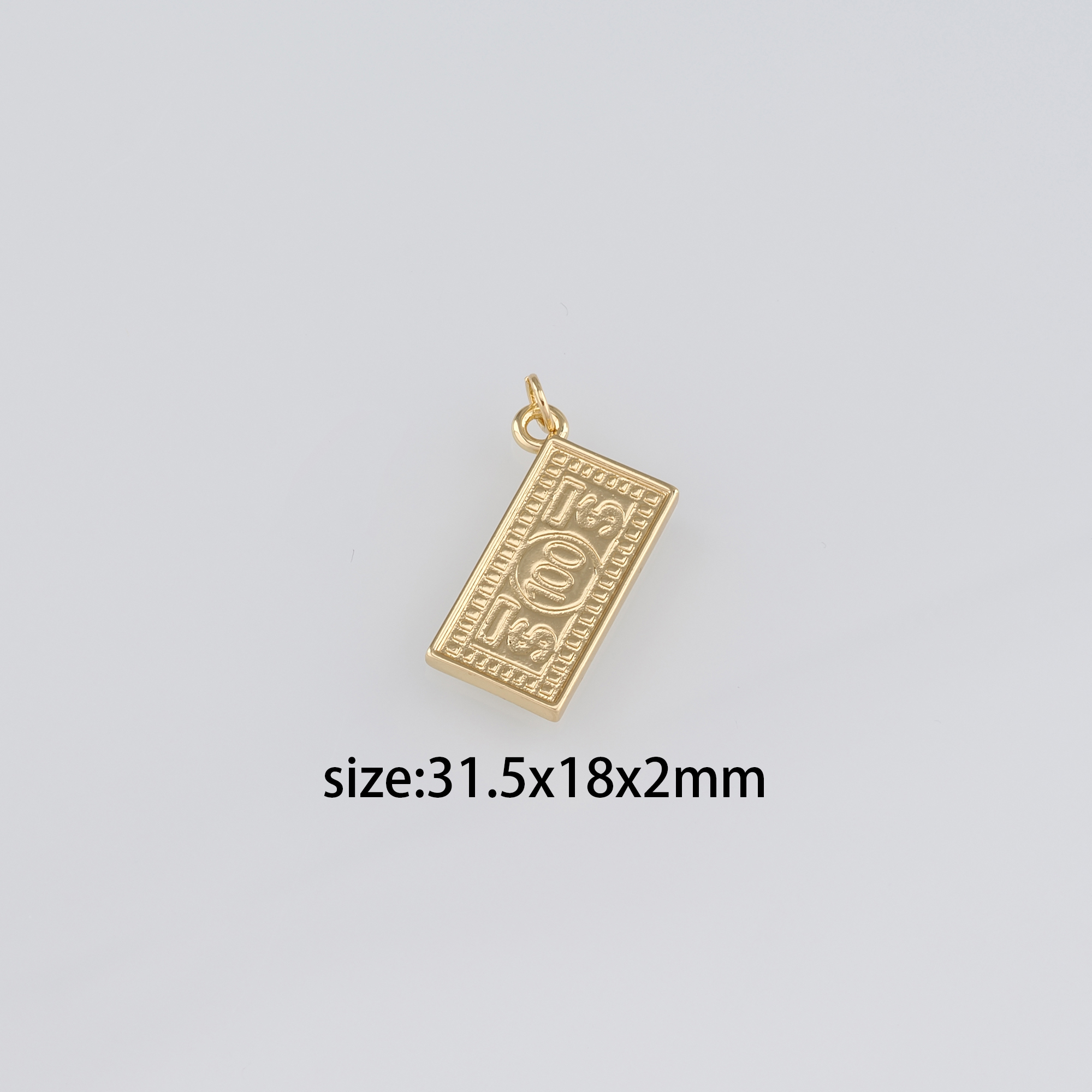 18K Gold Filled Dollar Pendant,Dainty Money Charm Earrings Necklace for DIY Jewelry Making Supply