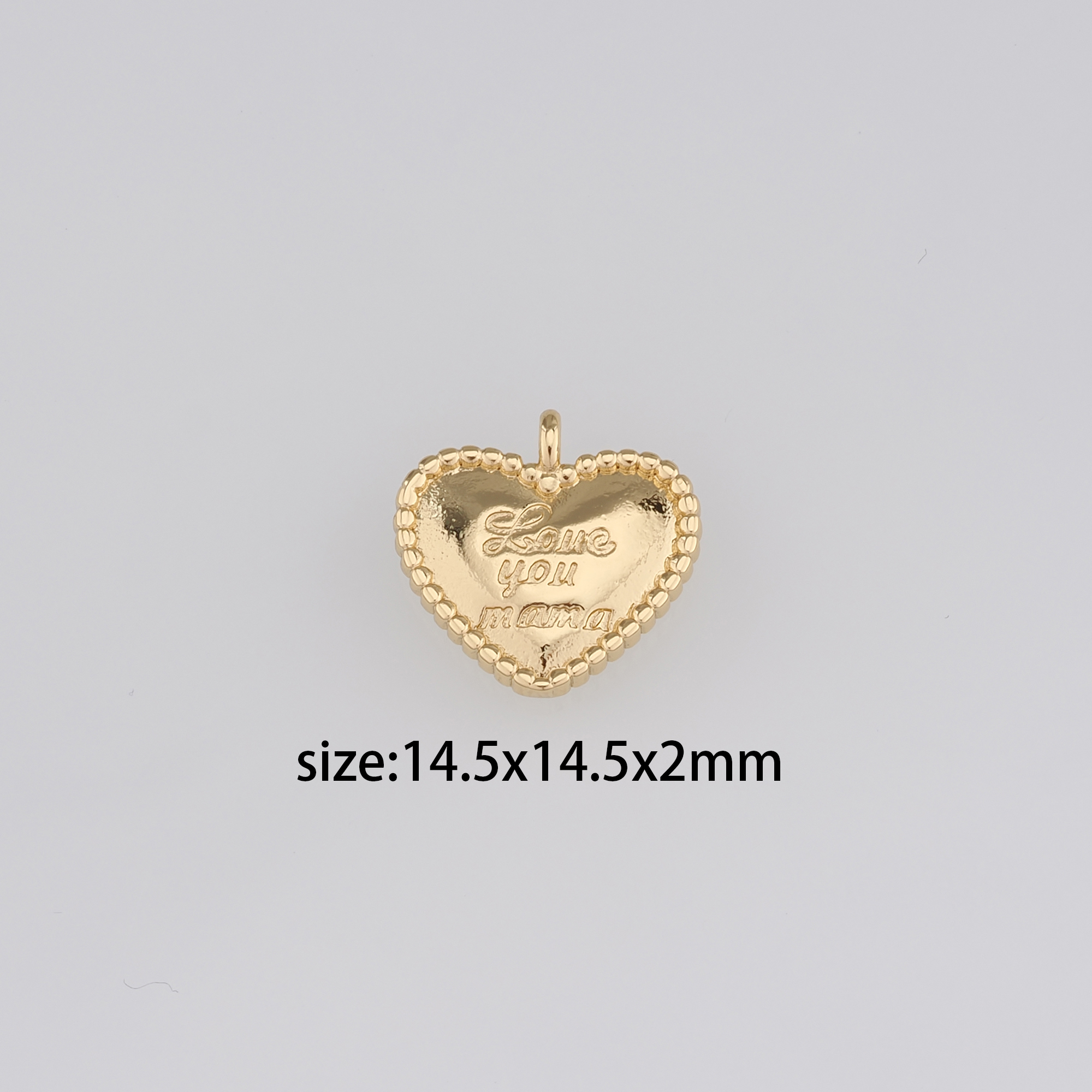 18K Gold Filled Heart Mama Pendant,Dainty Mama Charm Earrings Necklace for DIY Jewelry Making Supply
