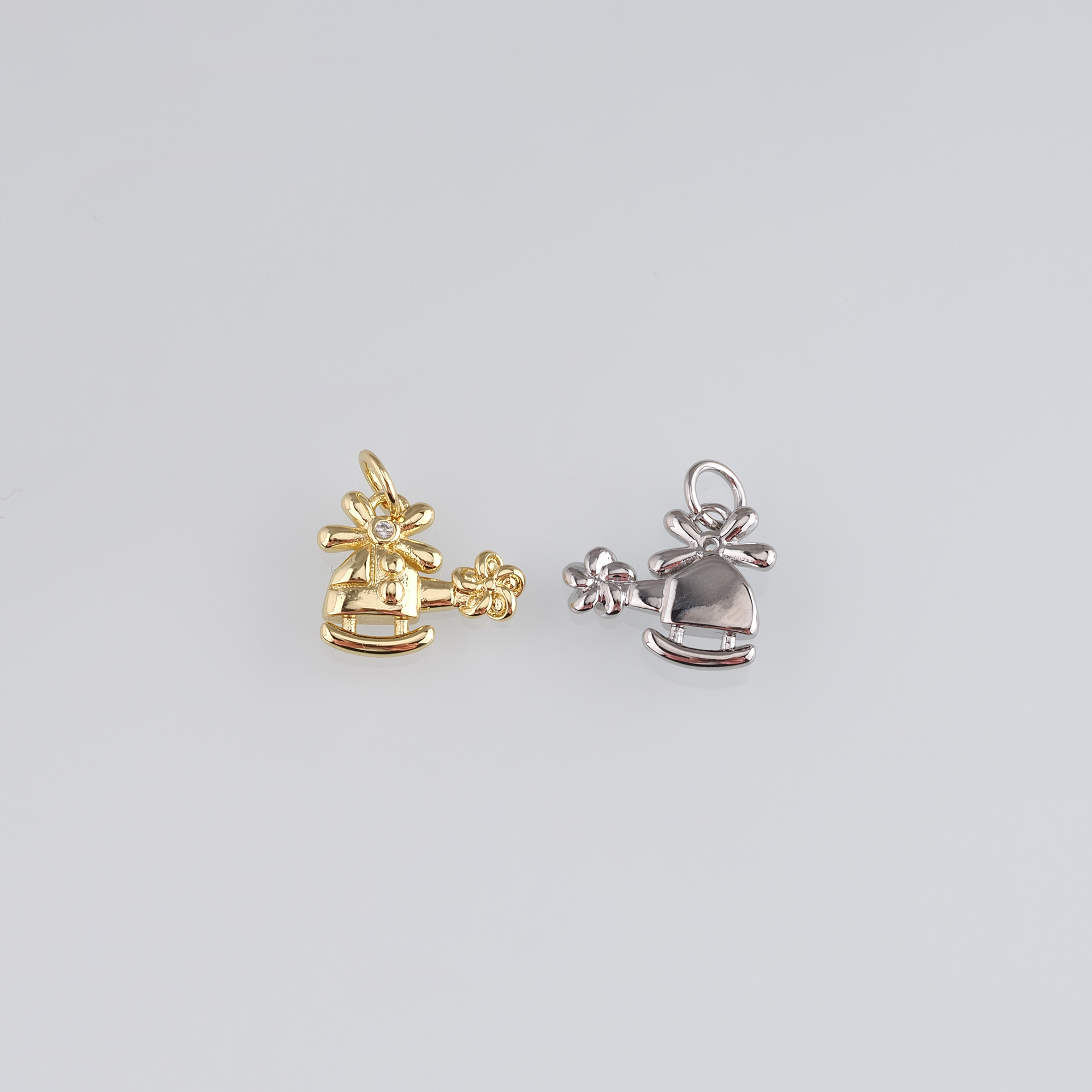 18K Gold Filled Helicopter Pendant,Dainty Helicopter Charm Earrings Necklace for DIY Jewelry Making Supply