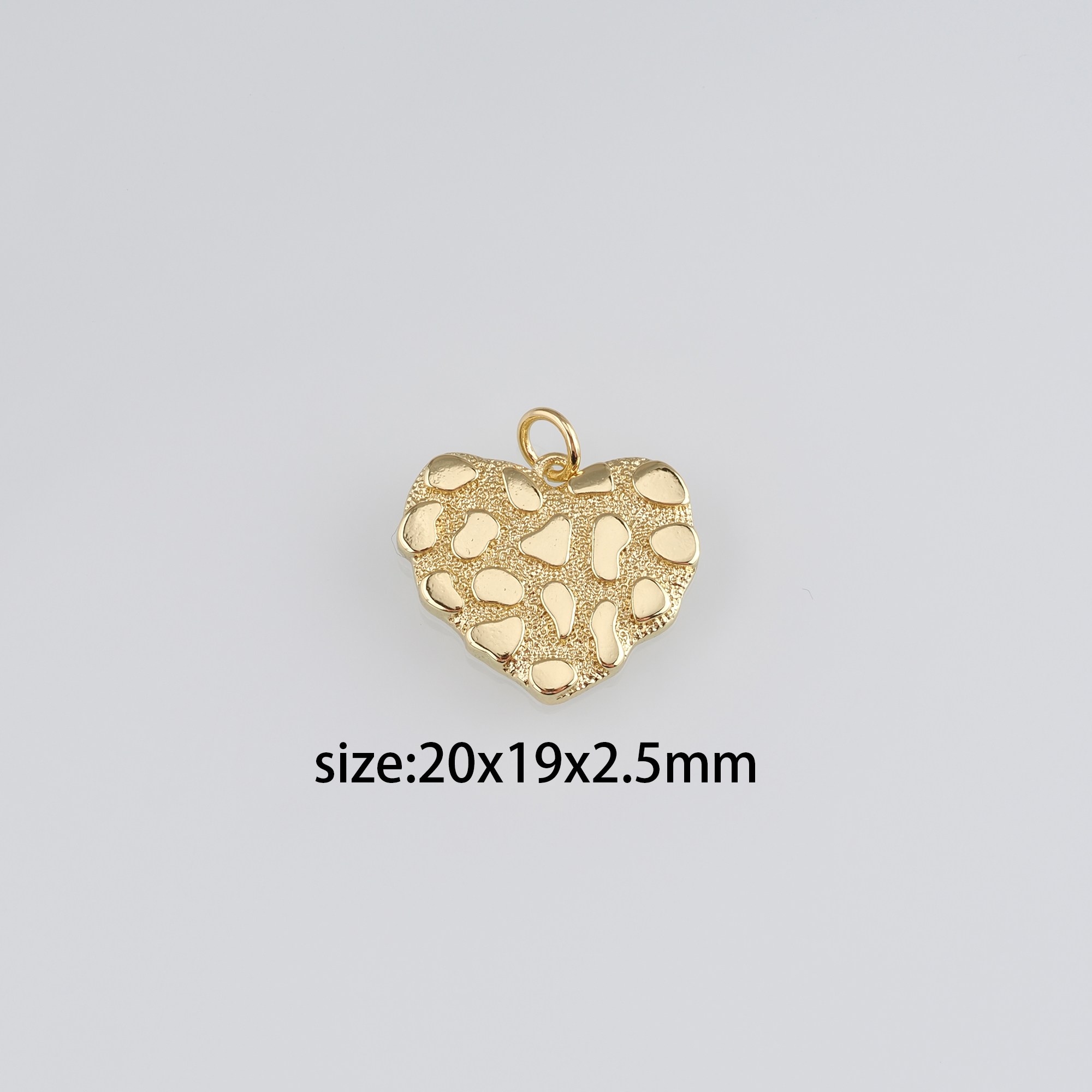 18K Gold Filled Heart Pendant,Dainty Heart Charm Earrings Necklace for DIY Jewelry Making Supply