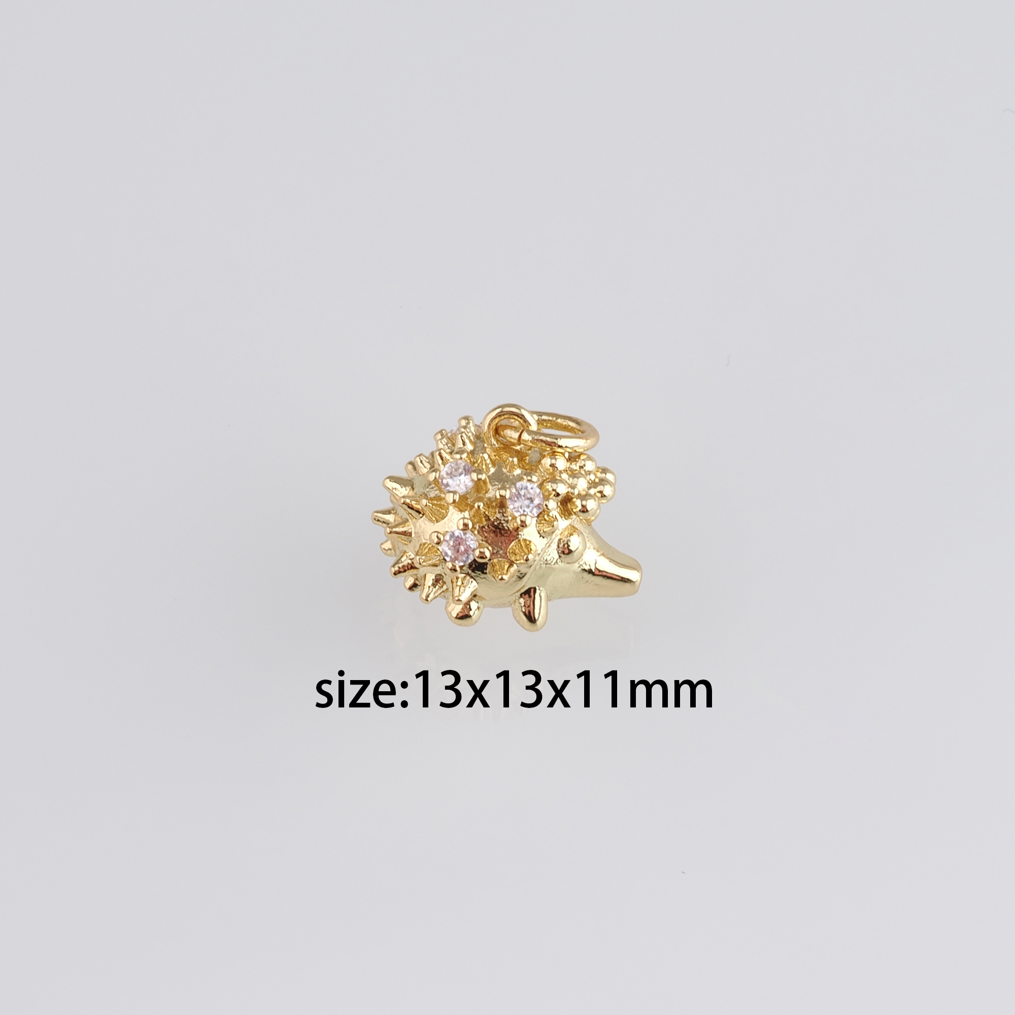 18K Gold Filled Hedgehog Pendant,Animal Charm Hedgehog Earrings Necklace for DIY Jewelry Making Supply