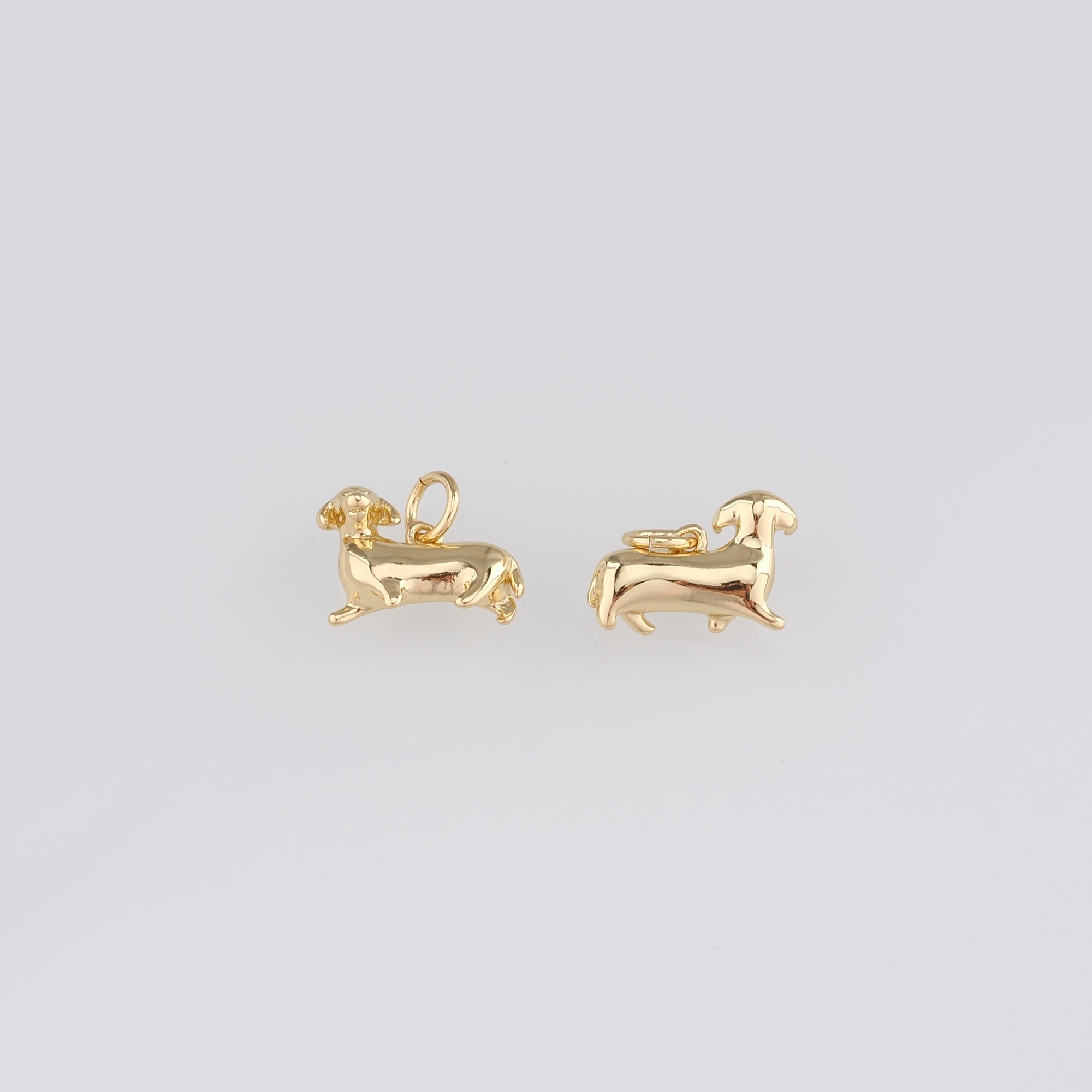 18K Gold Filled Dog Pendant,Dainty Dog Chamr Earrings Necklace for DIY Jewelry Making Supply