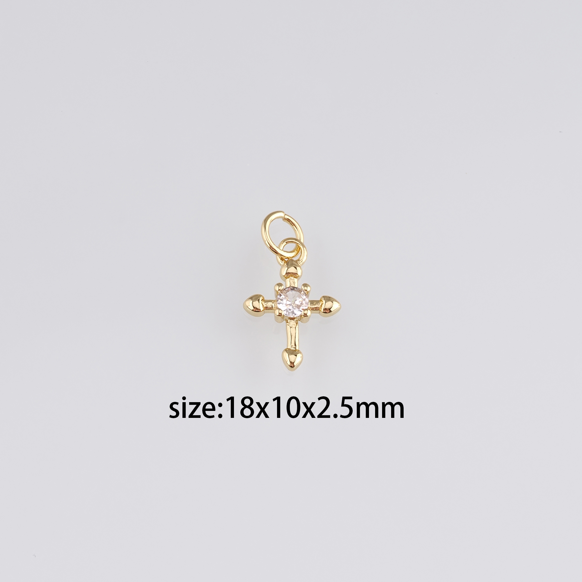 18K Gold Filled Cross Pendant,CZ Micro Pave Cross Charm Earrings Necklace for DIY Jewelry Making Supply