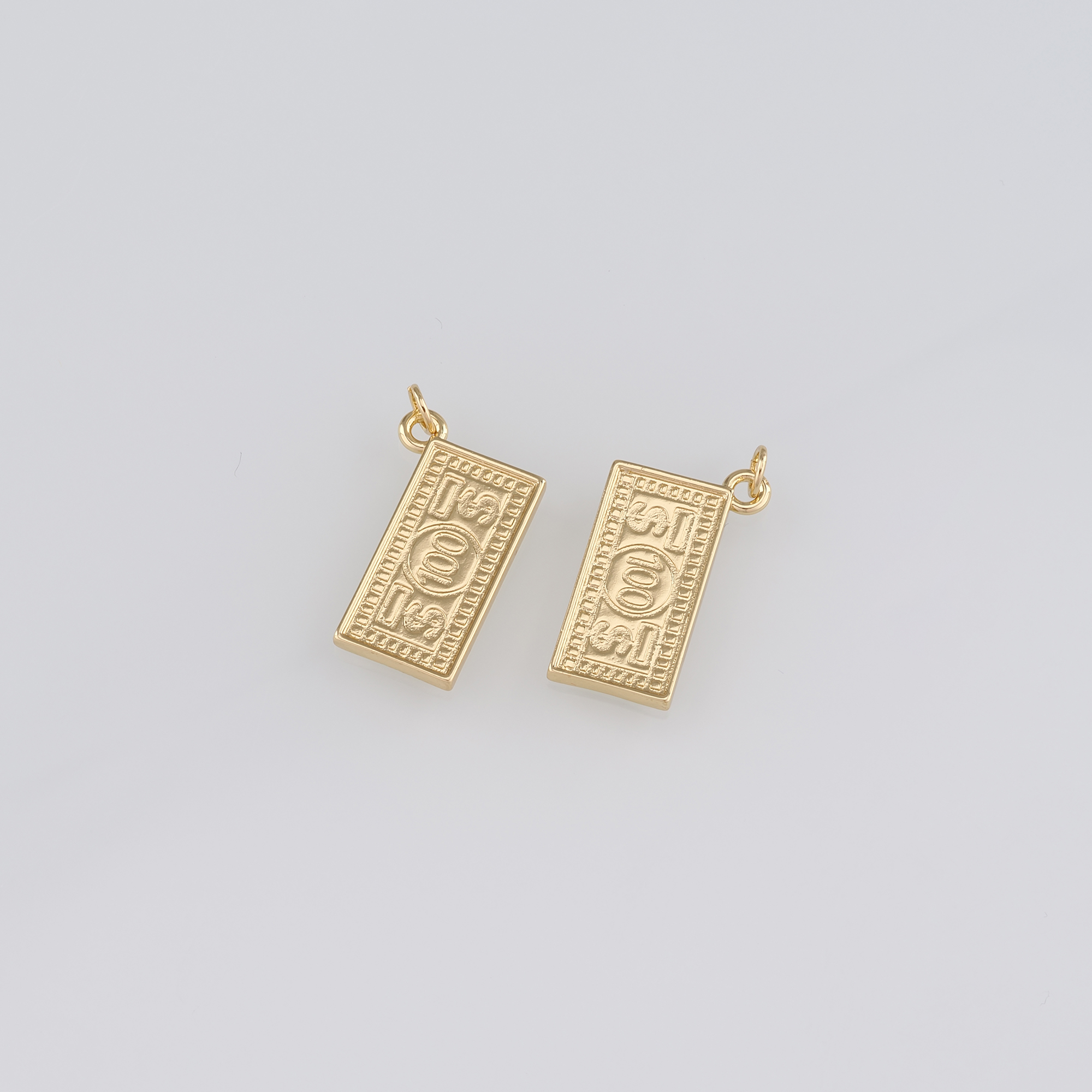 18K Gold Filled Dollar Pendant,Dainty Money Charm Earrings Necklace for DIY Jewelry Making Supply