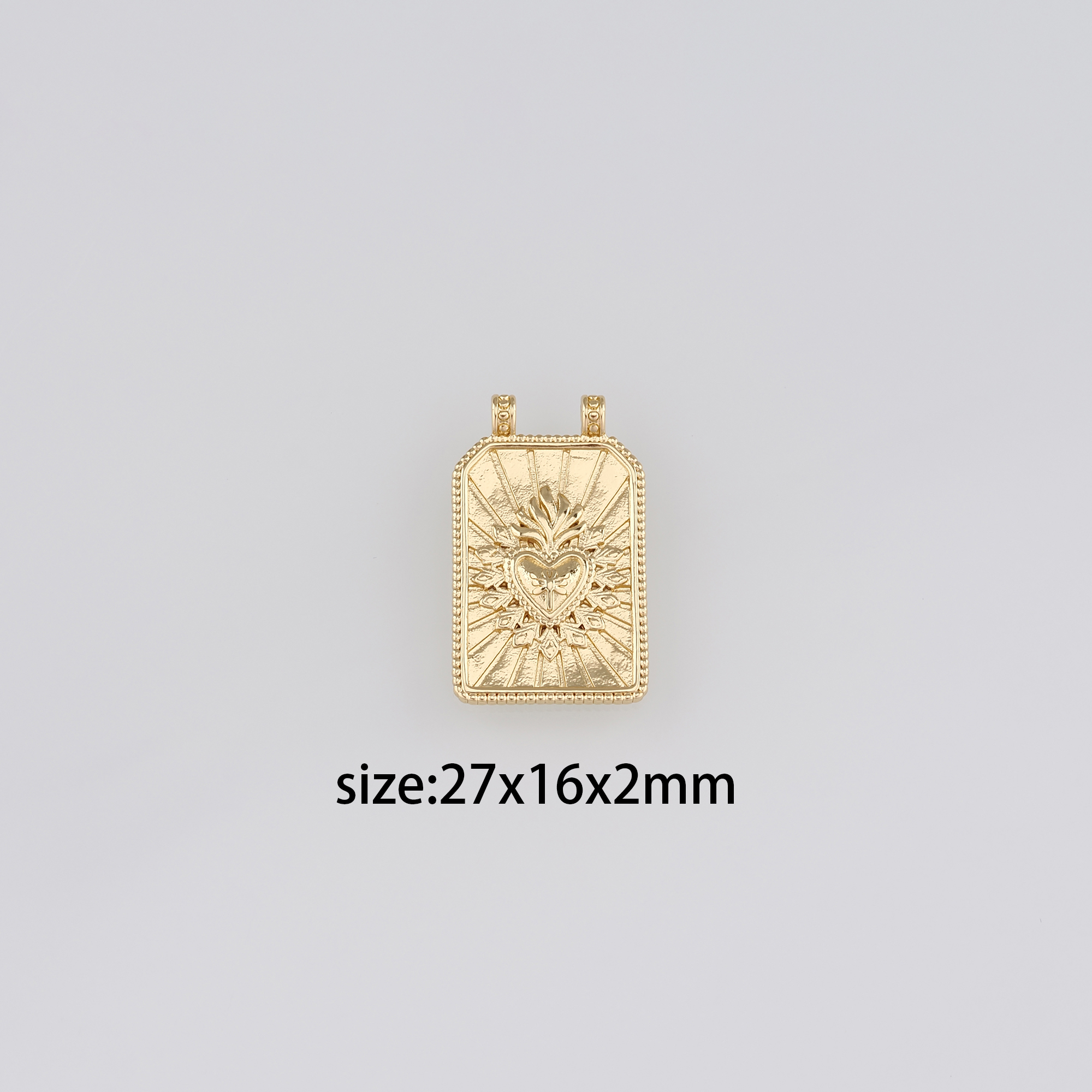 18K Gold Filled Sacred Heart Pendant,Dainty Sacred Heart Charm Earrings Necklace for DIY Jewelry Making Supply