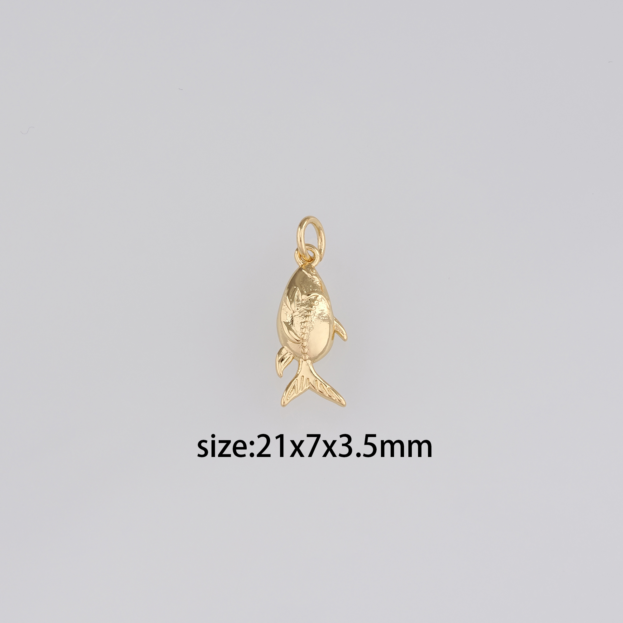 18K Gold Filled Fish Pendant,Dainty Fish Charm Earrings Necklace for DIY Jewelry Making Supply