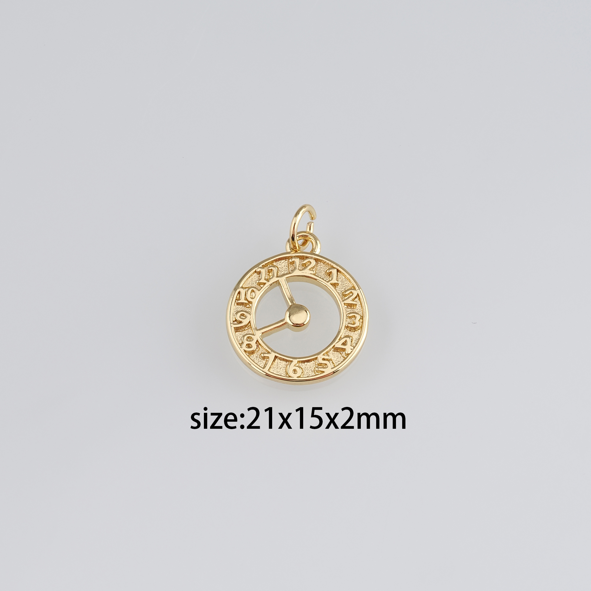 18K Gold Filled Clock Pendant,Dainty Clock Charm Earrings Necklace for DIY Jewelry Making Supply