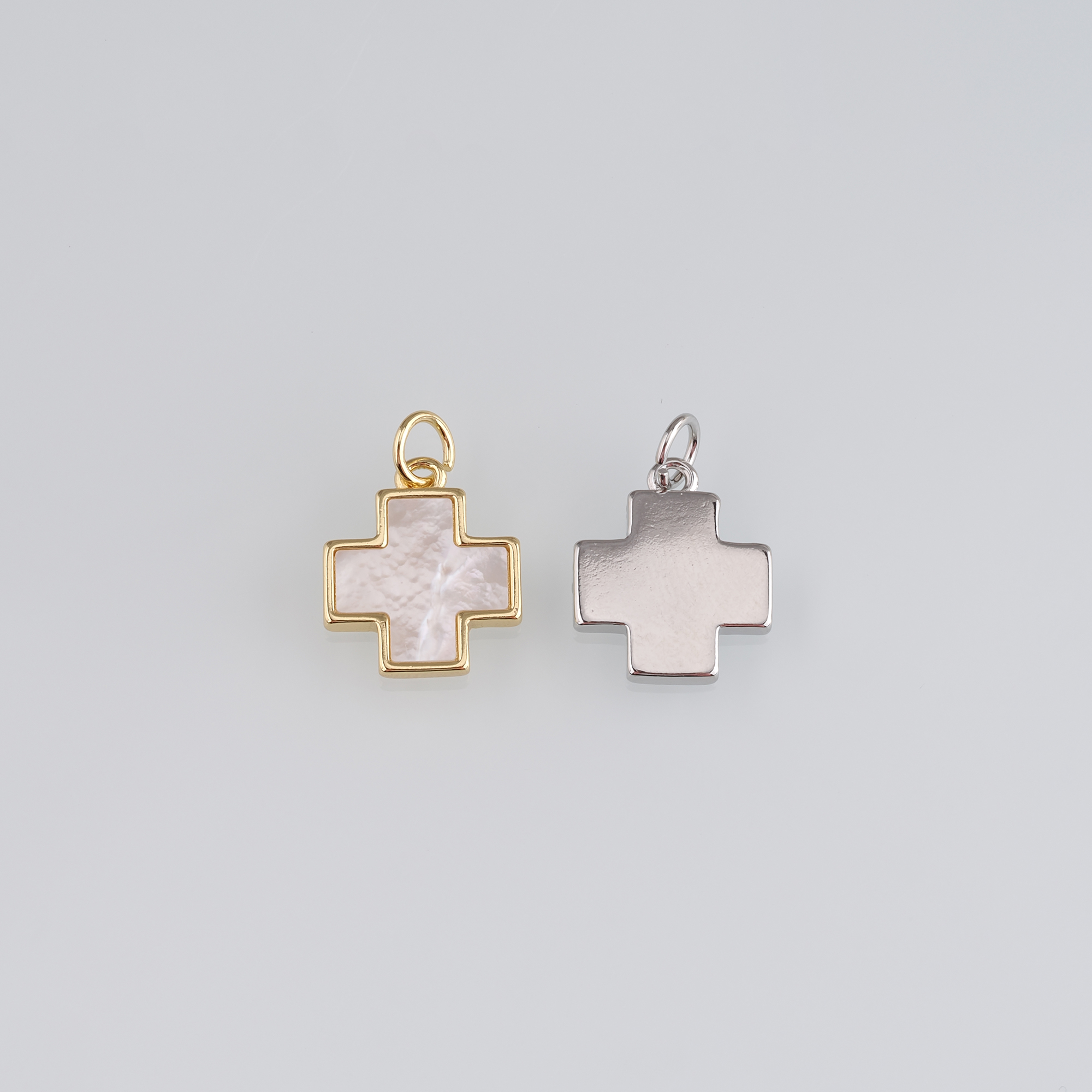 18K Gold Filled Cross Pendant,Cross Charm Earrings Necklace for DIY Jewelry Making Supply