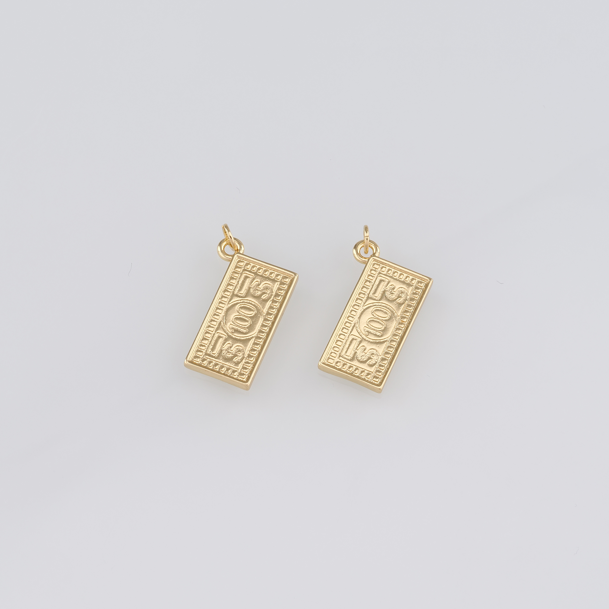 18K Gold Filled Dollar Pendant,Dainty Money Charm Earrings Necklace for DIY Jewelry Making Supply
