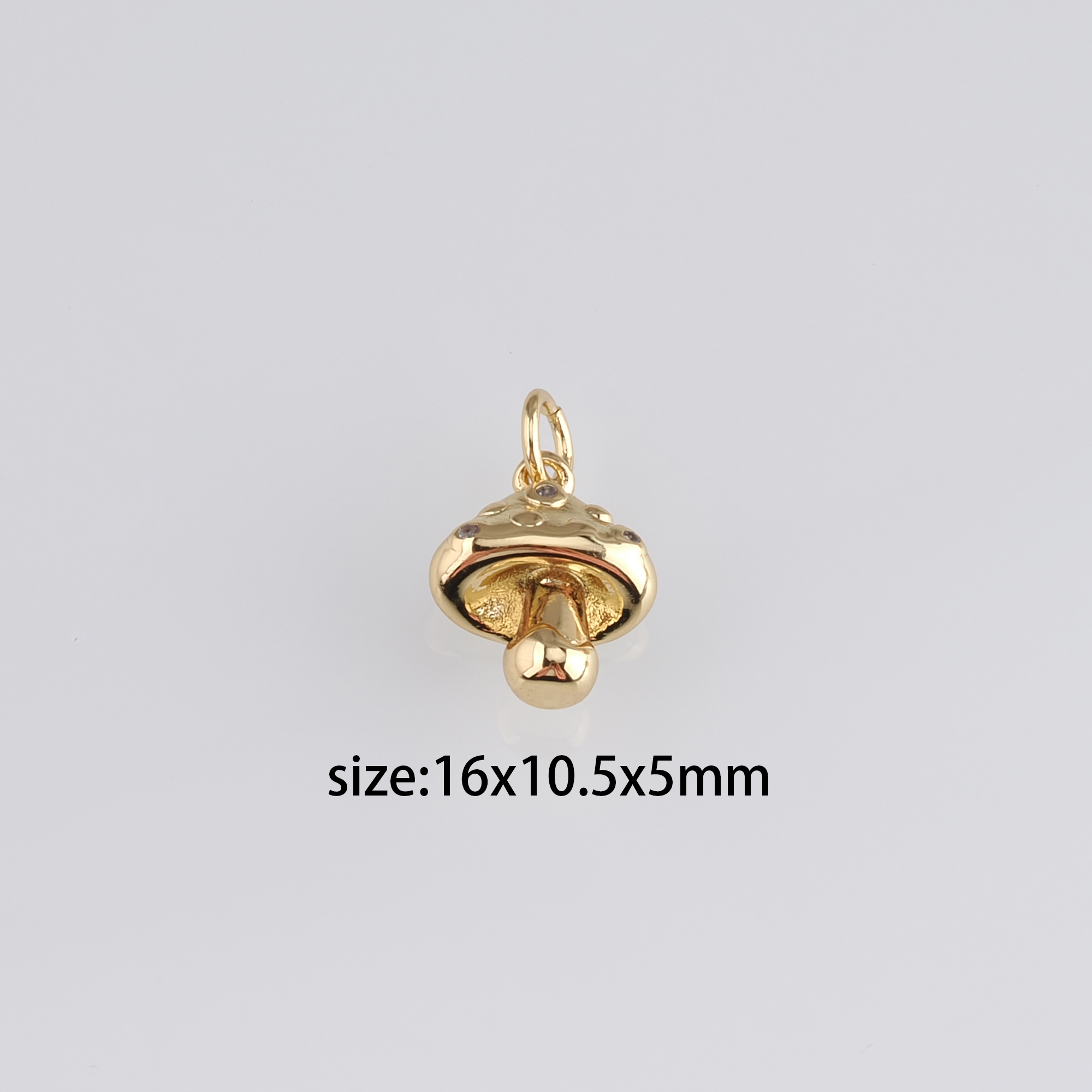 18K Gold Filled Mushroom Pendant,Dainty Mushroom Charm Earrings Necklace for DIY Jewelry Making Supply