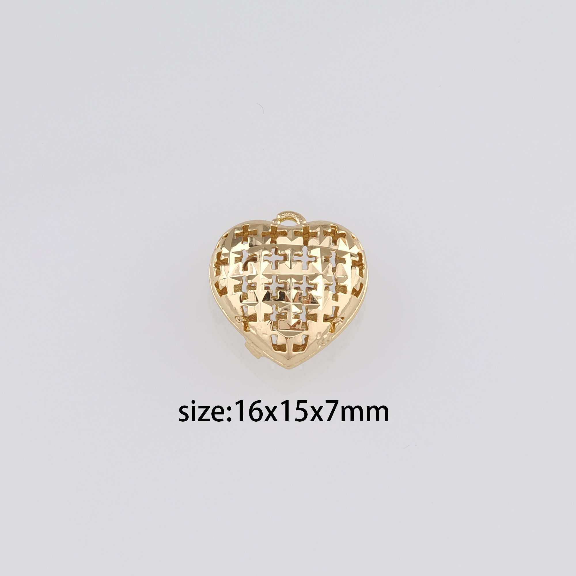 18K Gold Filled Heart Pendant,Dainty Heart Charm Earrings Necklace for DIY Jewelry Making Supply