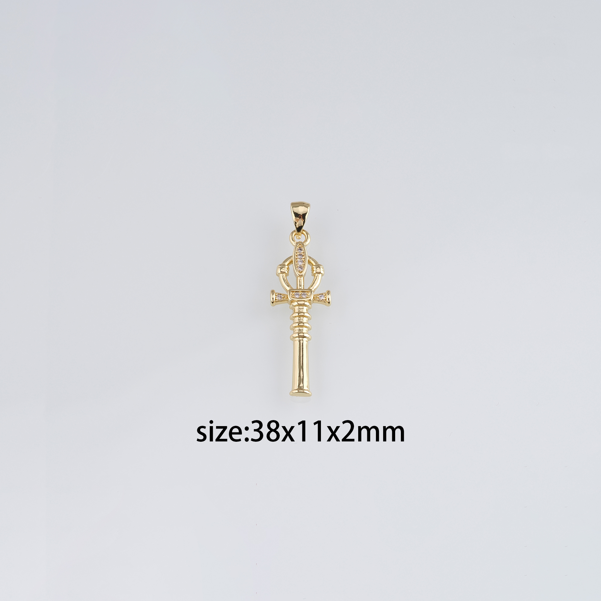 18K Gold Filled Cross Pendant,CZ Micro Pave Religious Charm Earrings Necklace for DIY Jewelry Making Supply