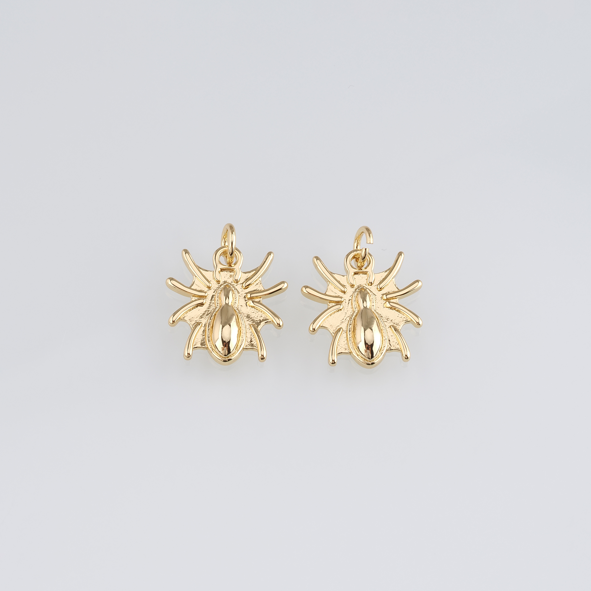 18K Gold Filled Spider Pendant,Dainty Spider Charm Earrings Necklace for DIY Jewelry Making Supply