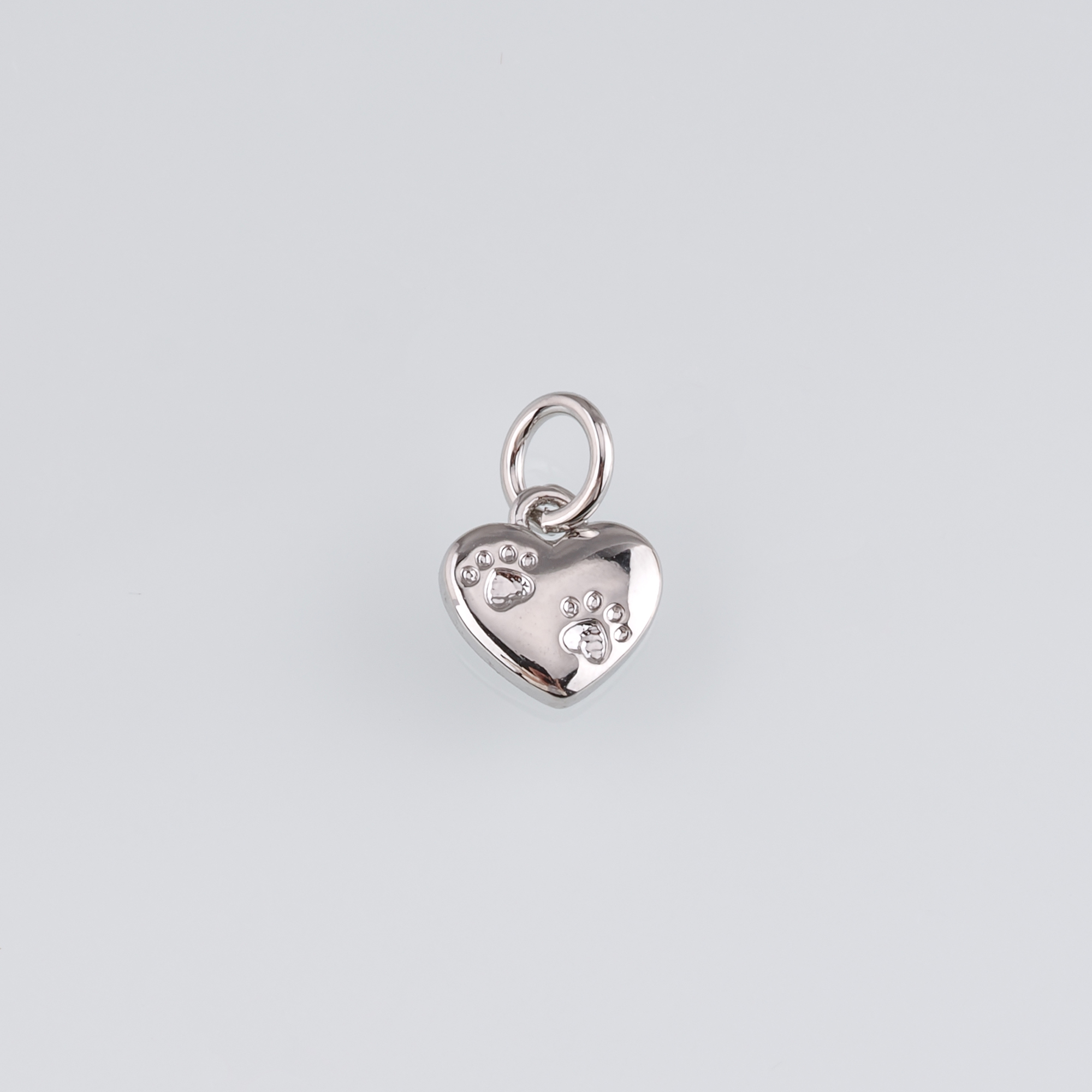 18K Gold Filled Paw Pendant,Dainty Heart Paw Charm Earrings Necklace for DIY Jewelry Making Supply