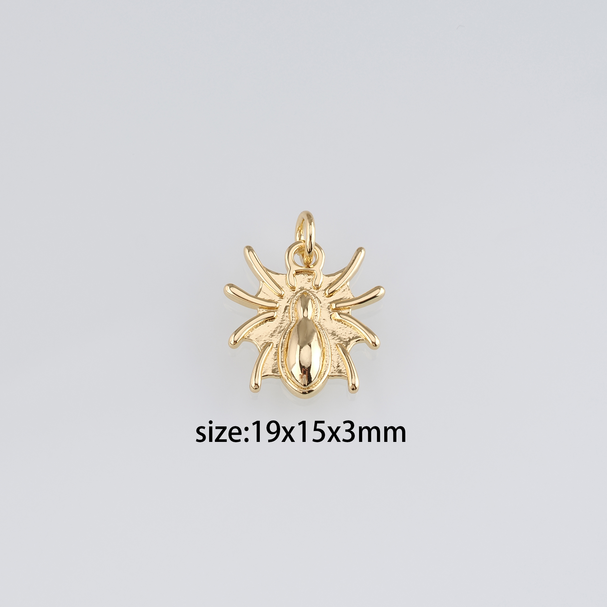 18K Gold Filled Spider Pendant,Dainty Spider Charm Earrings Necklace for DIY Jewelry Making Supply