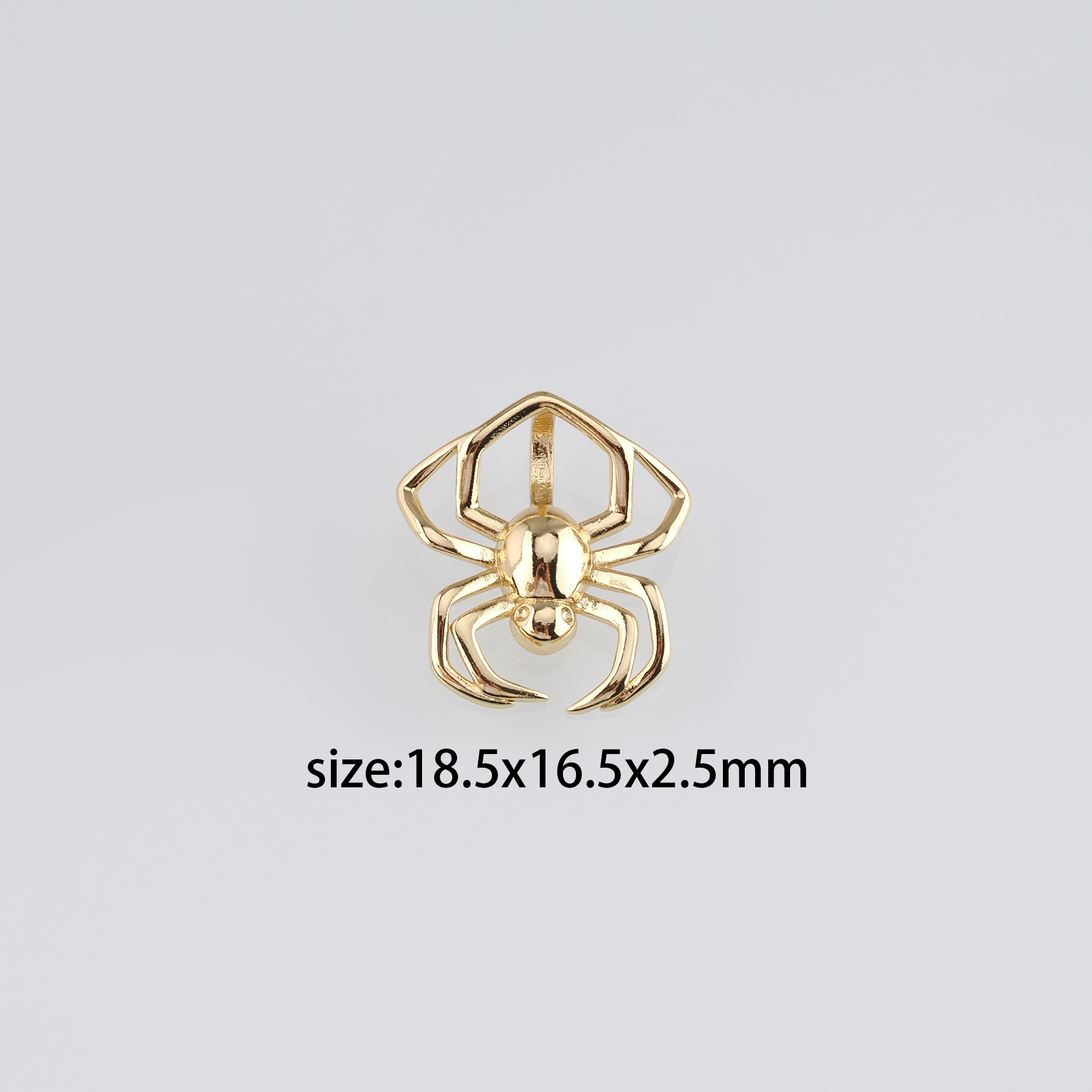 18K Gold Filled Spider Pendant,Dainty Spider Charm Earrings Necklace for DIY Jewelry Making Supply
