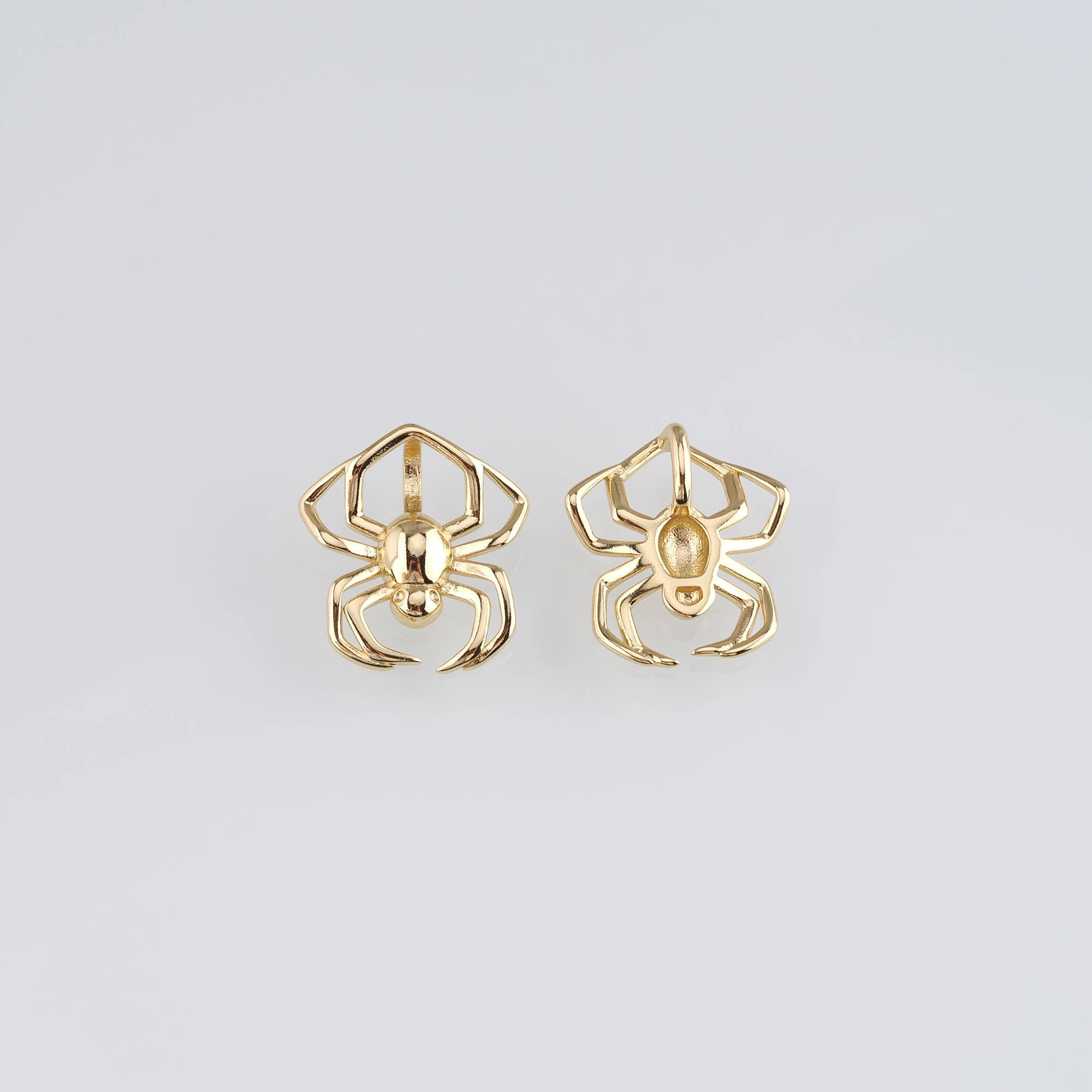 18K Gold Filled Spider Pendant,Dainty Spider Charm Earrings Necklace for DIY Jewelry Making Supply