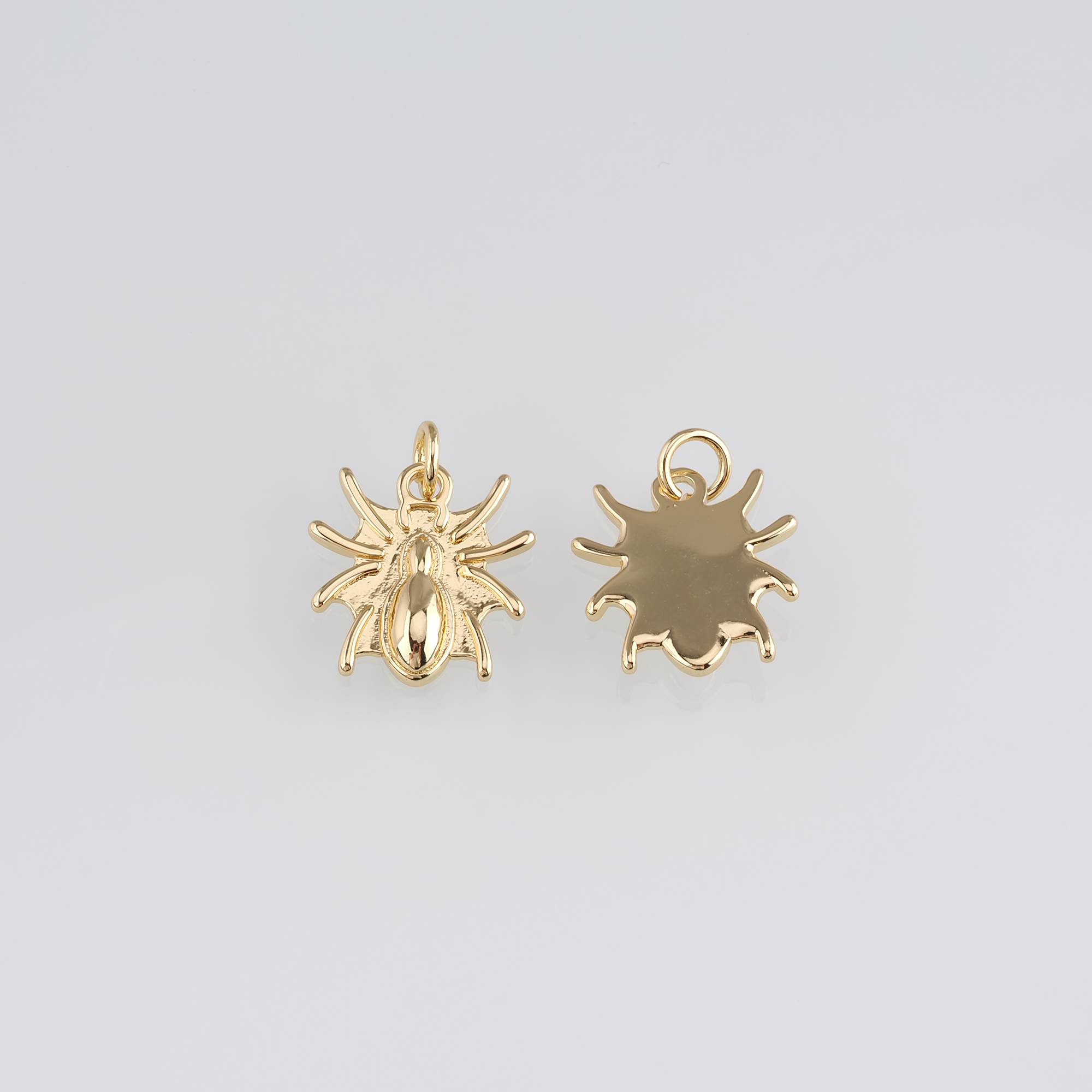 18K Gold Filled Spider Pendant,Dainty Spider Charm Earrings Necklace for DIY Jewelry Making Supply