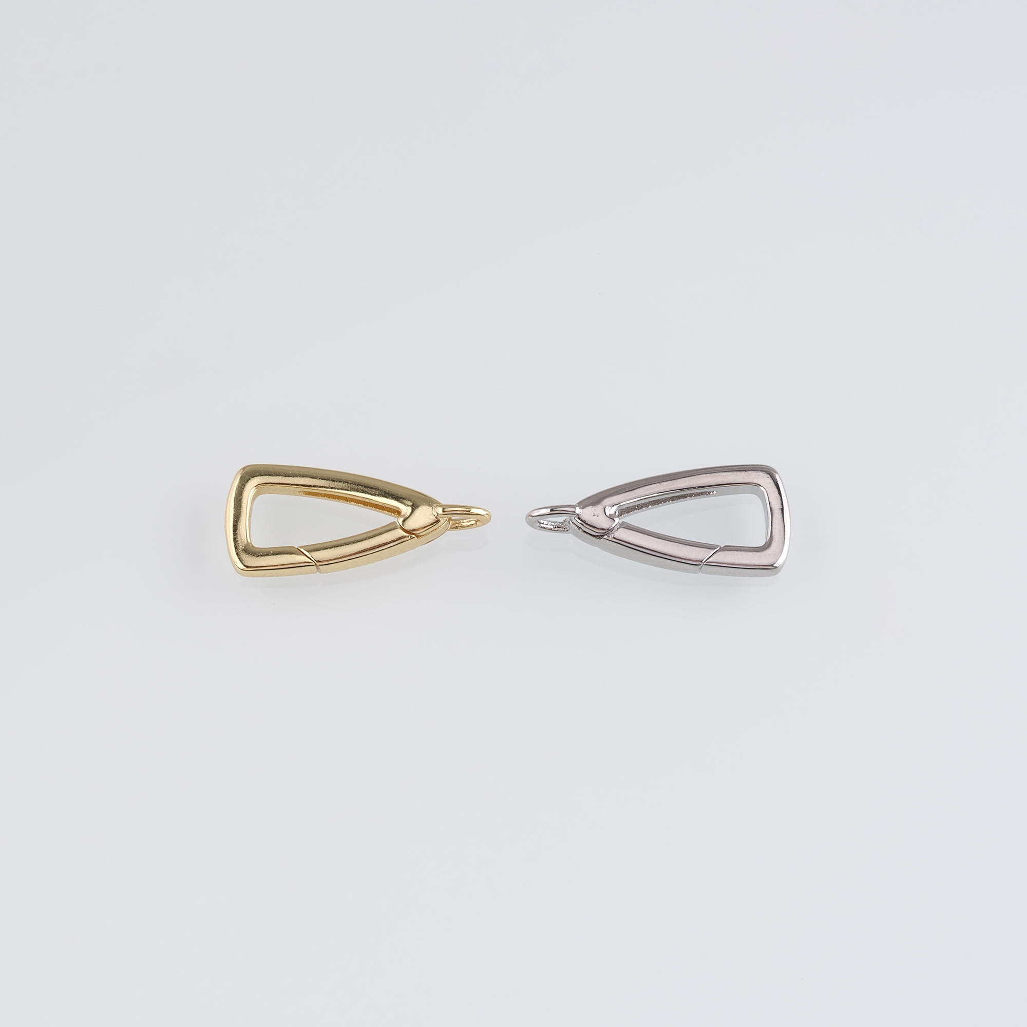 18K Gold Filled Triangle Spring Clasp,Push Gate Buckle Bracelet Necklace for DIY Jewelry Finding Necklace Bracelet