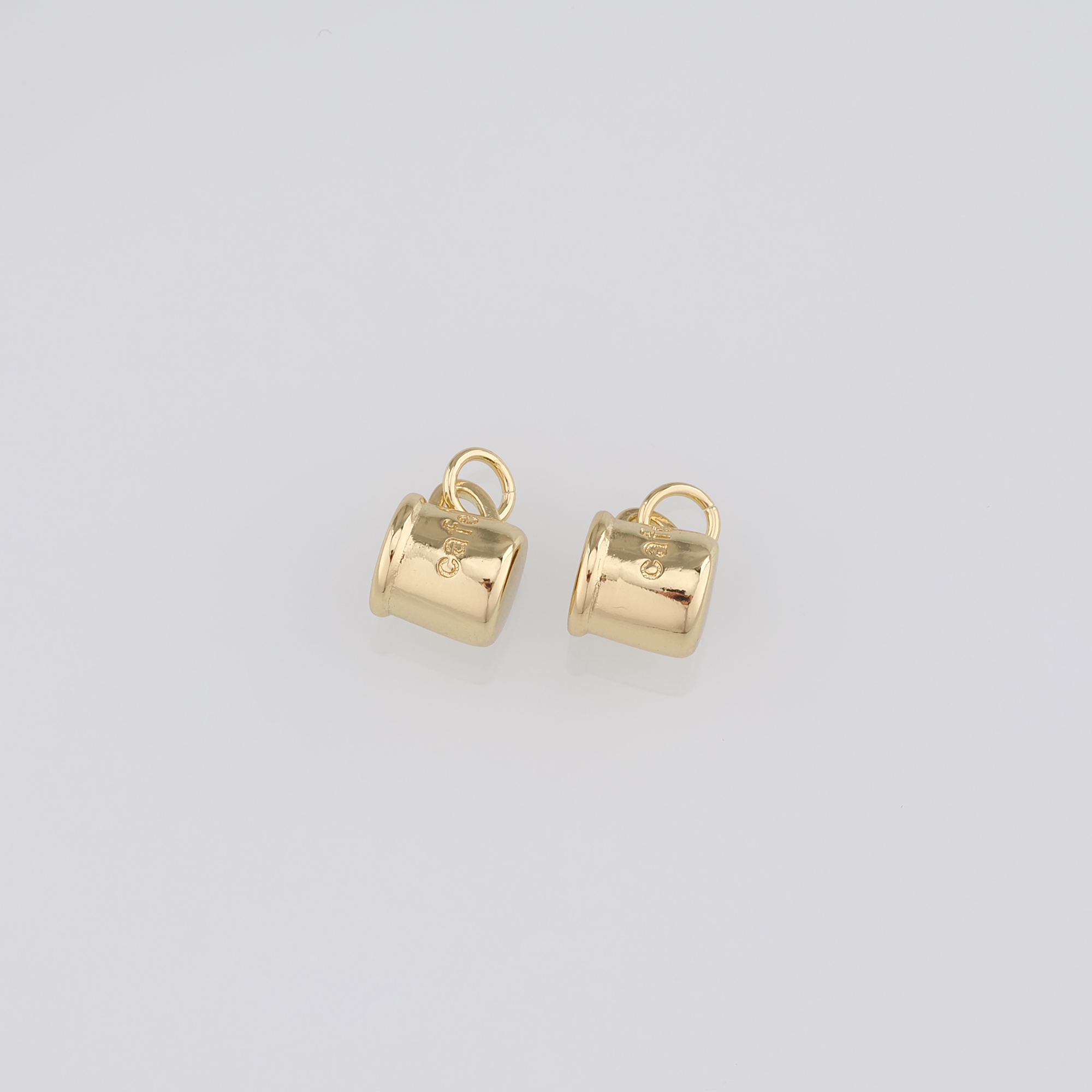 18K Gold Filled Cafe Pendant,Dainty Coffee Cup Charm Earrings Necklace for DIY Jewelry Making Supply