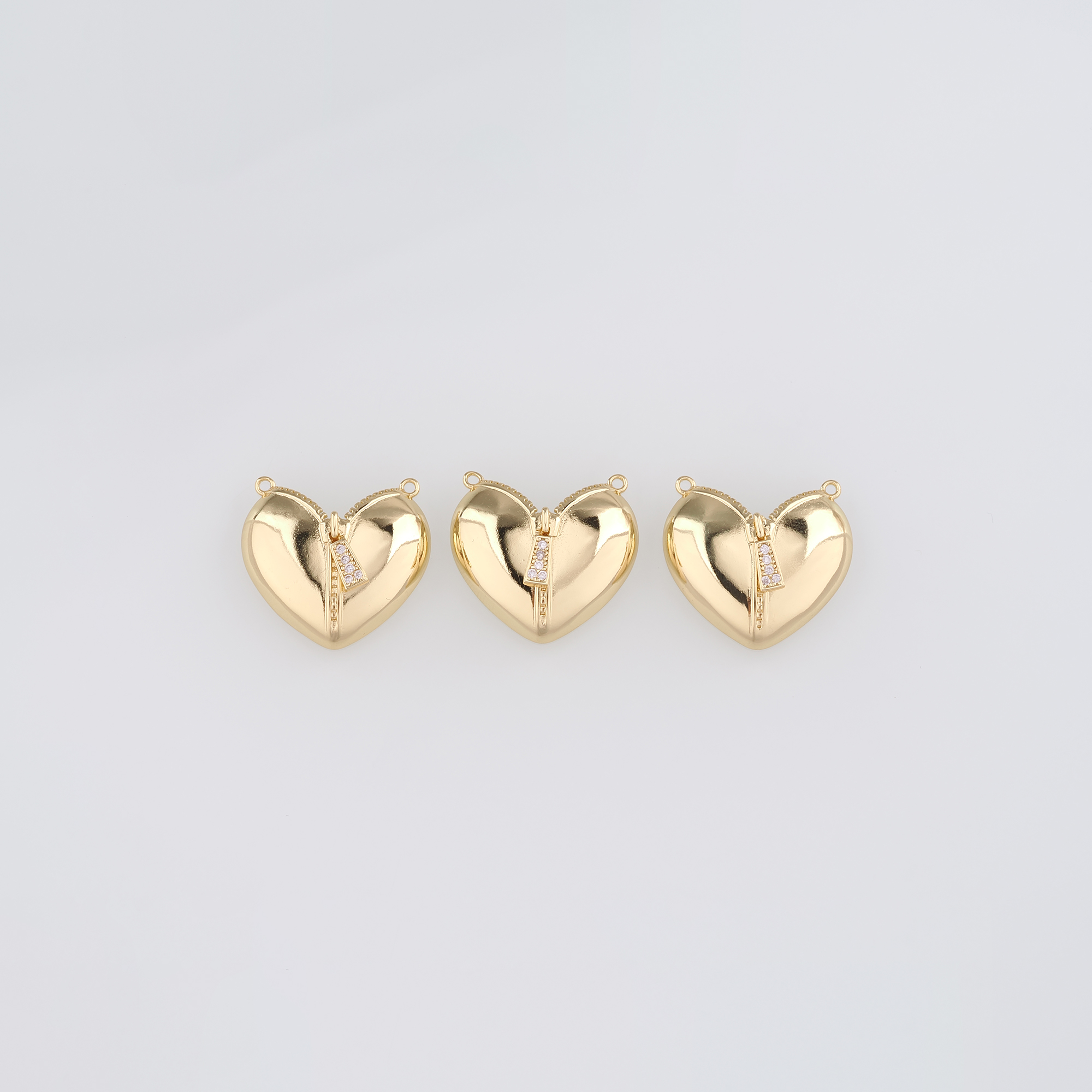 18K Gold Filled Heart Pendant,Dainty Heart Charm Earrings Necklace for DIY Jewelry Making Supply