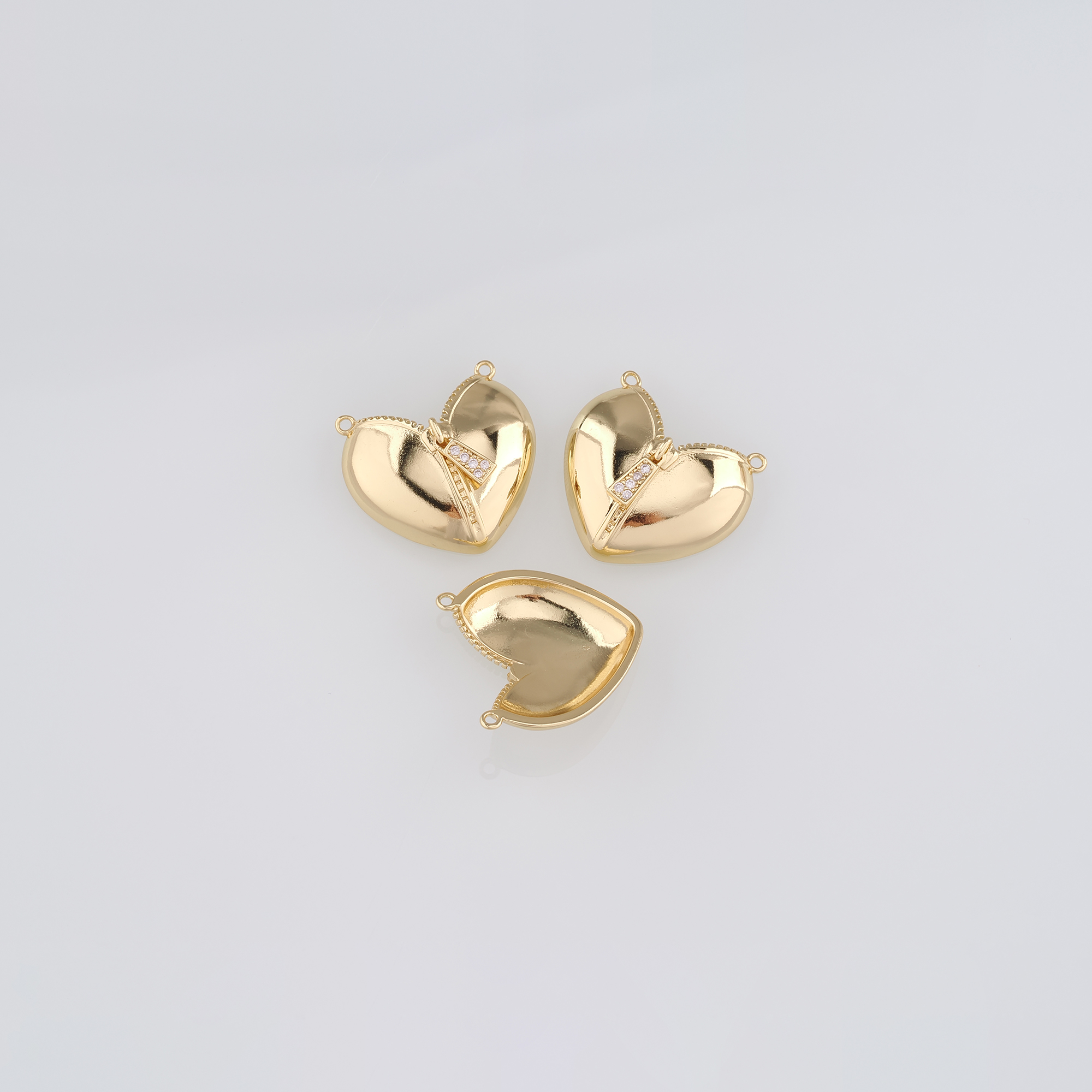 18K Gold Filled Heart Pendant,Dainty Heart Charm Earrings Necklace for DIY Jewelry Making Supply