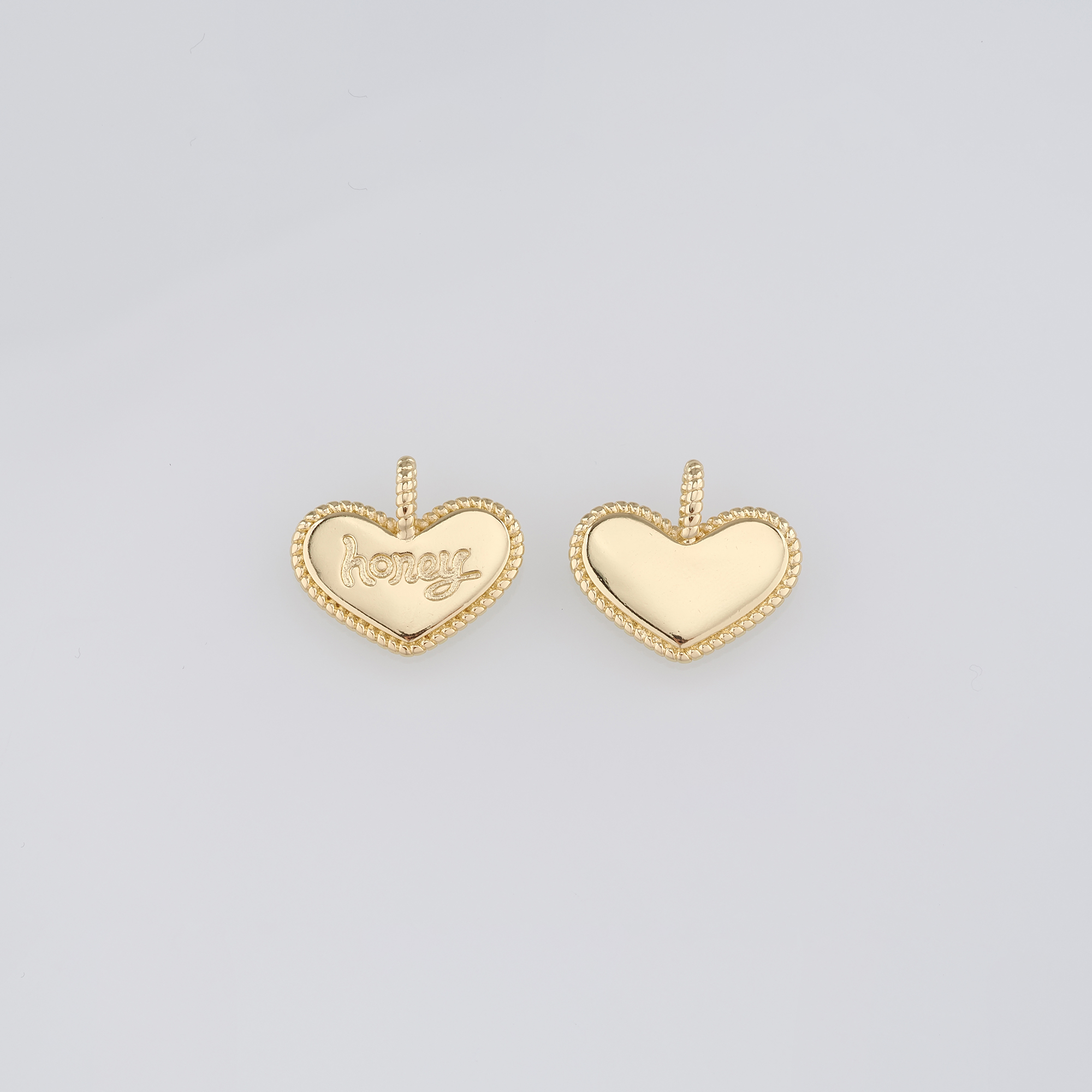 18K Gold Filled Heart Pendant,Dainty Heart Charm Earrings Necklace for DIY Jewelry Making Supply