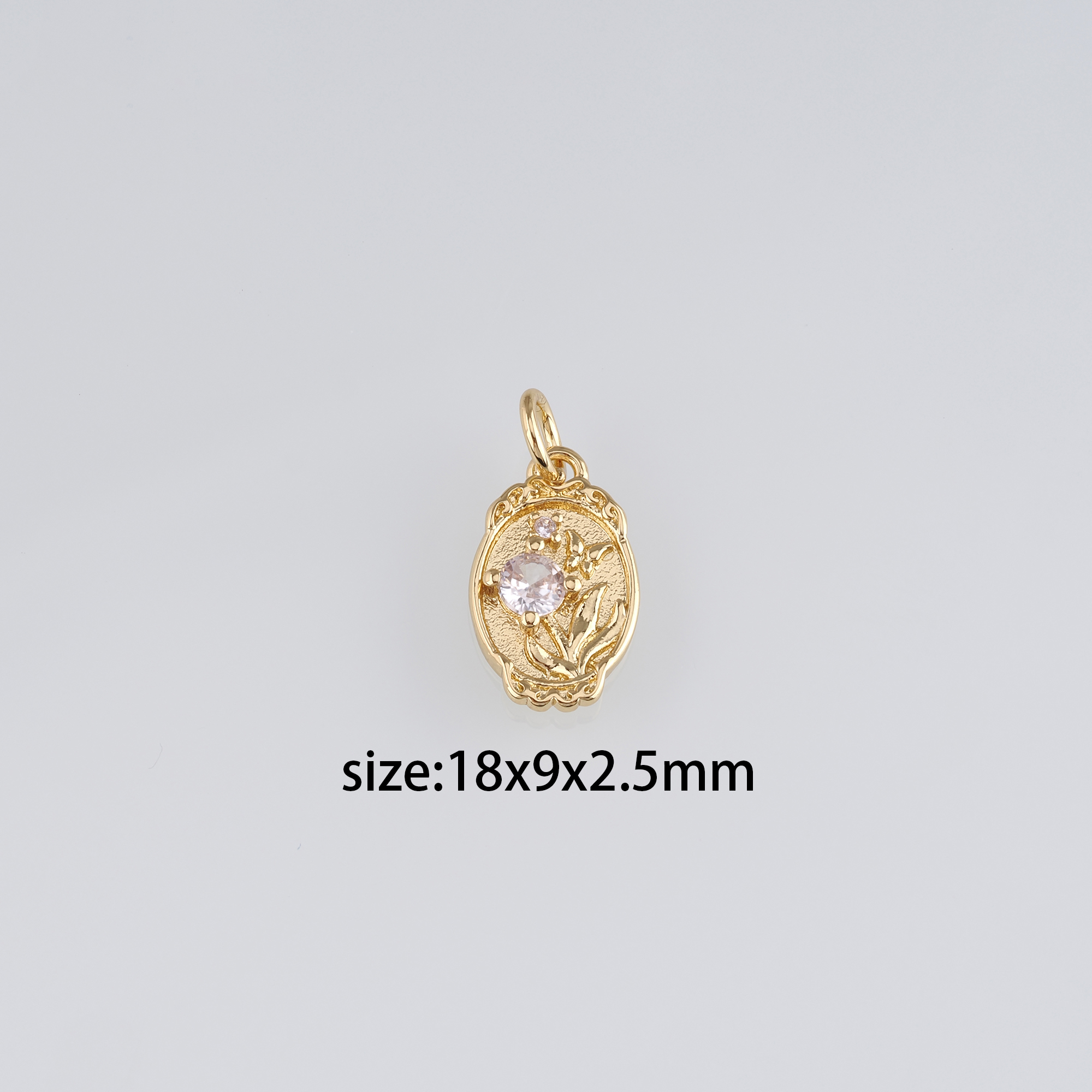 18K Gold Filled Flower Pendant,Dainty Flower Charm Earrings Necklace for DIY Jewelry Making Supply
