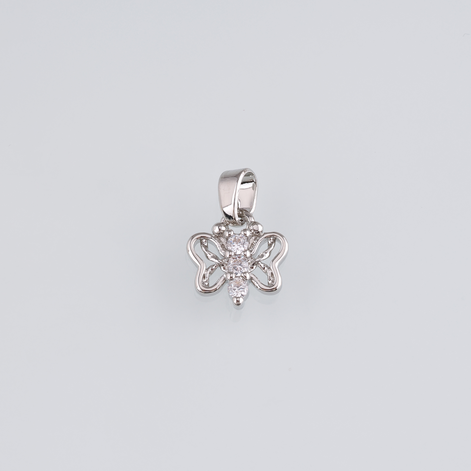 18K Gold Filled Butterfly Pendant,CZ Micro Pave Butterfly Charm Earrings Necklace for DIY Jewelry Making Supply
