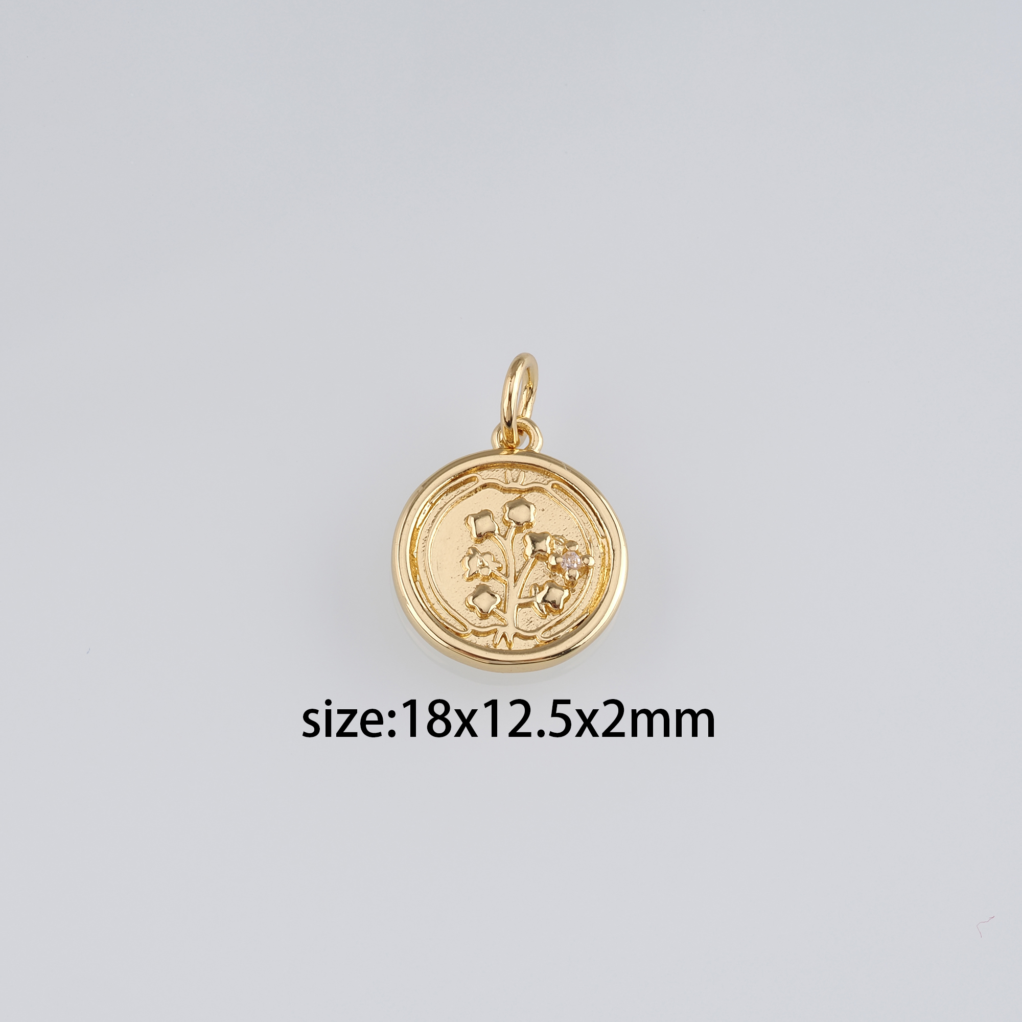 18K Gold Filled Flower Pendant,Dainty Flower Charm Earrings Necklace for DIY Jewelry Making Supply