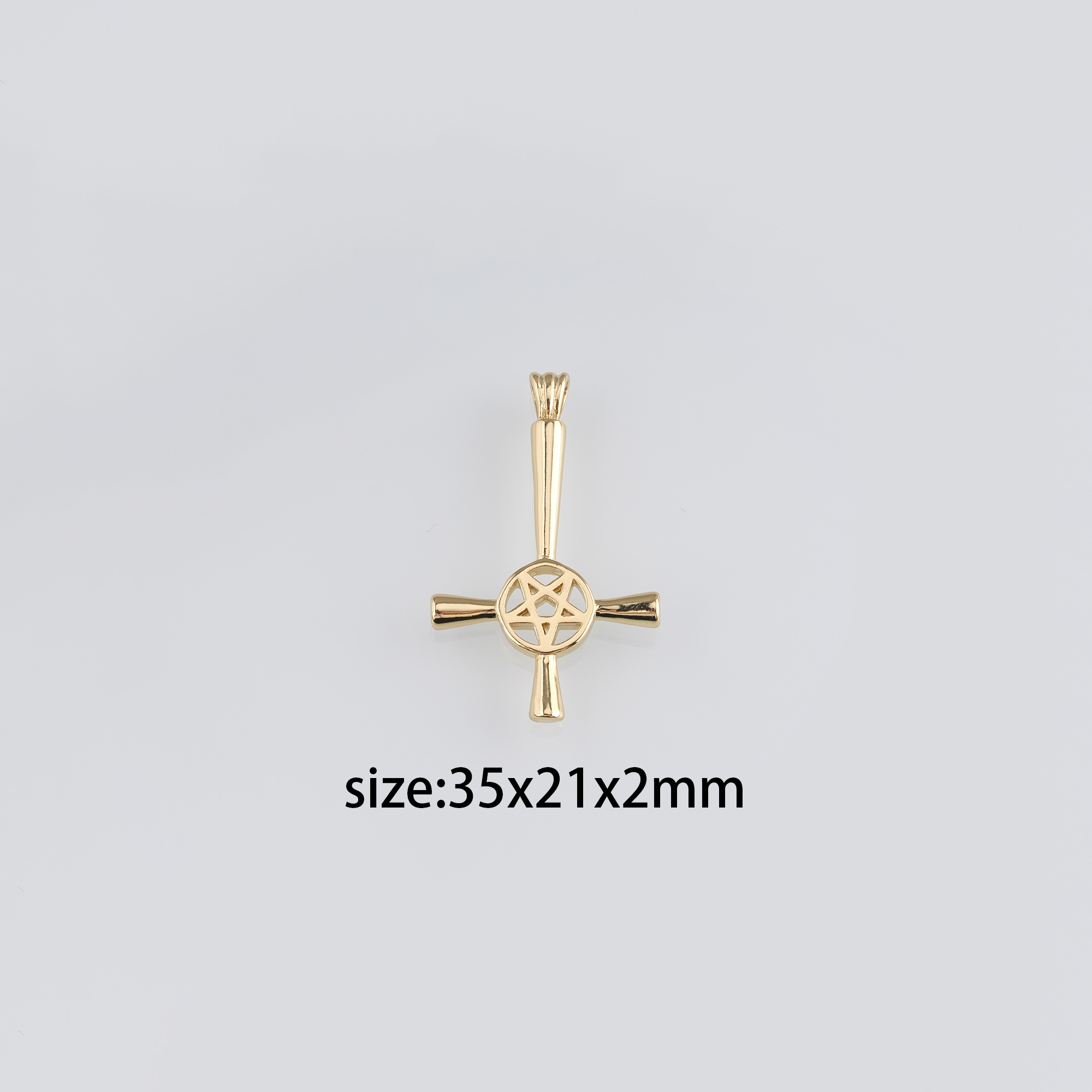18K Gold Filled Cross Pendant,Religious Charm Earrings Necklace for DIY Jewelry Making Supply
