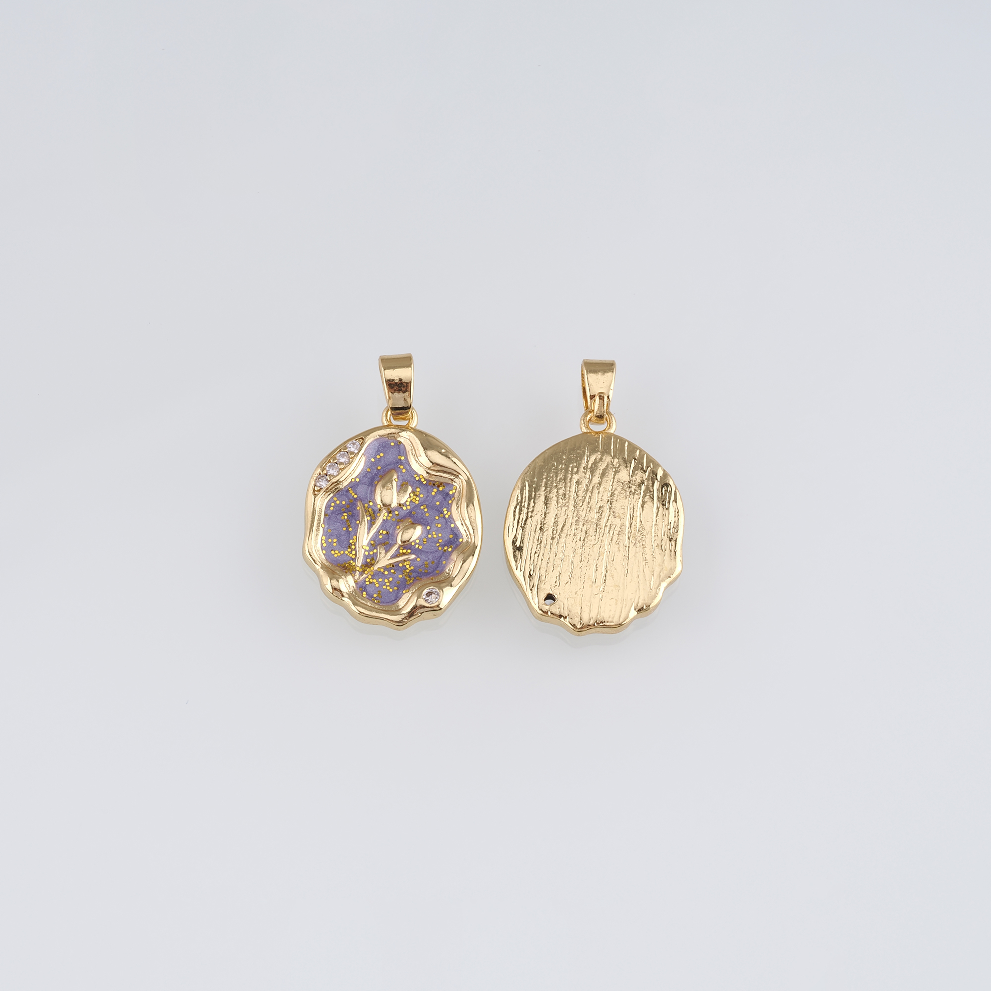 18K Gold Filled Tulip Pendant,Flower Charm,Enamel Tulip Earrings Necklace for DIY Jewelry Making Supply