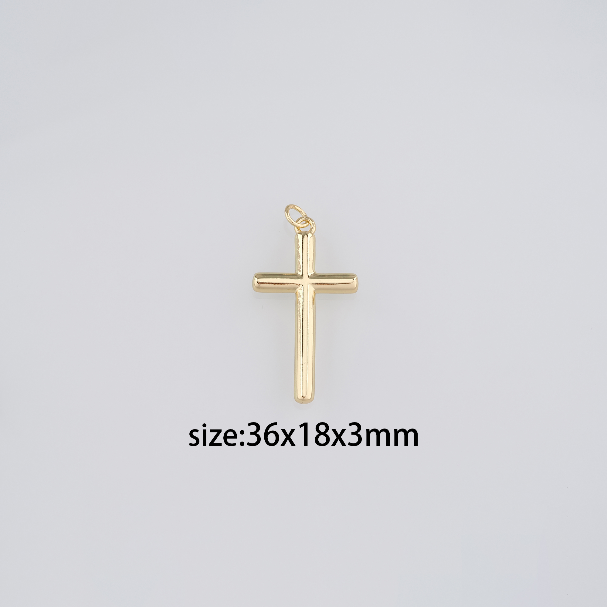 18K Gold Filled Cross Pendant,Religious Charm Earrings Necklace for DIY Jewelry Making Supply
