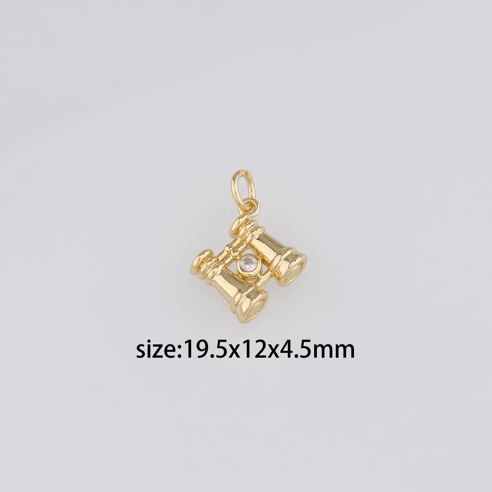 18K Gold Filled Telescope Pendant,Dainty Telescope Charm Earrings Necklace for DIY Jewelry Making Supply